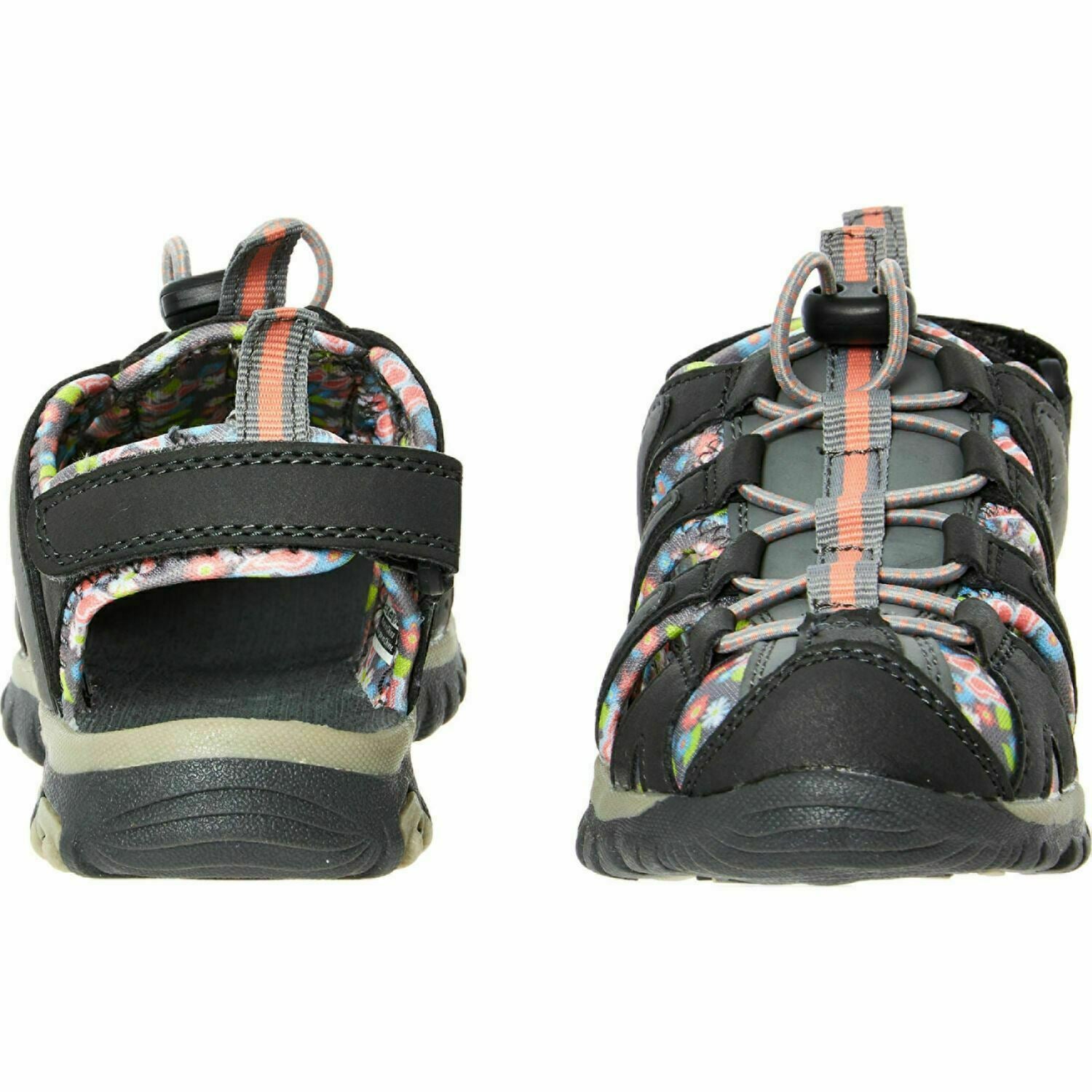 HI-TEC Girls' COVE JRG Walking Sandals Shoes, Cool Grey, Peach Pink, UK junior 3