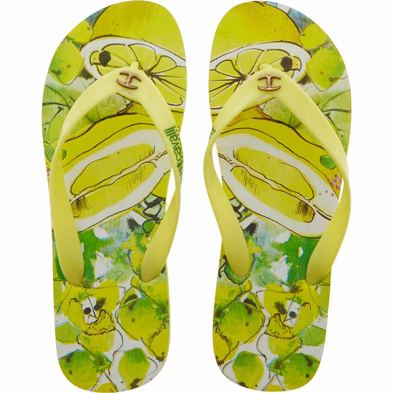 JUST CAVALLI Beachwear: Women's Summer Flip Flops / Sandals, Yellow, size UK 5