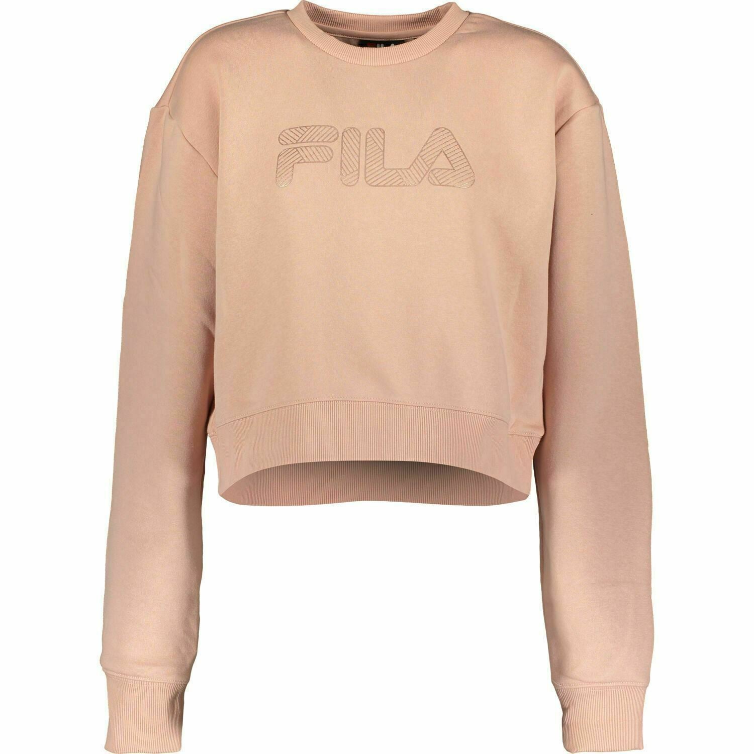 FILA Women's DOLLY Cropped Sweatshirt Top, Misty Rose, size XS