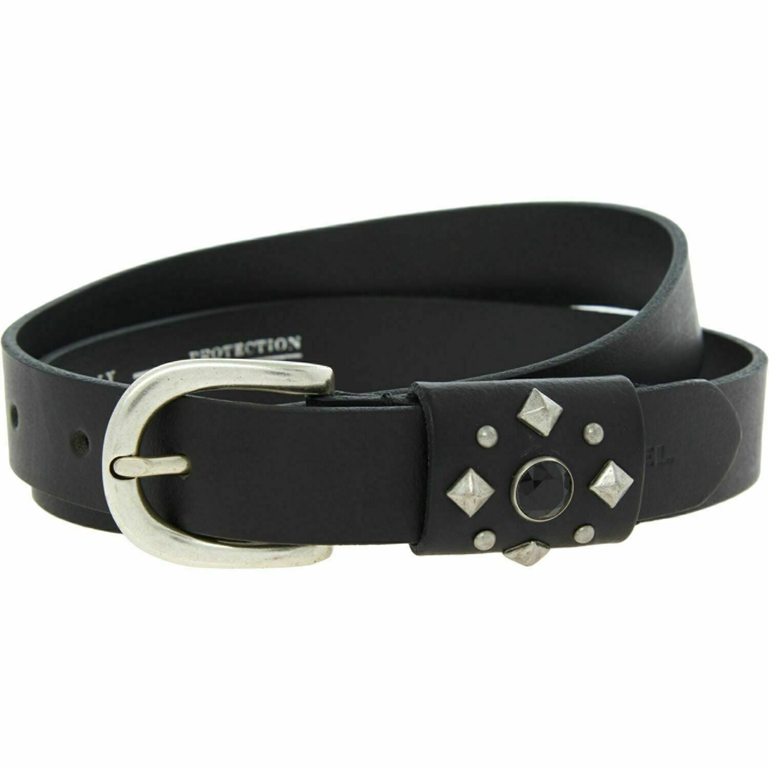 DIESEL Women's B-LOPS Genuine Leather Jewelled Belt, size W34