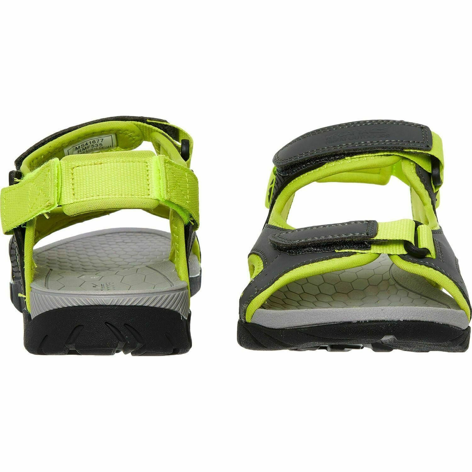 REGATTA Men's RAFTA Sport Sandals, Granite/Lime Punch, size UK 9.5 EU 44