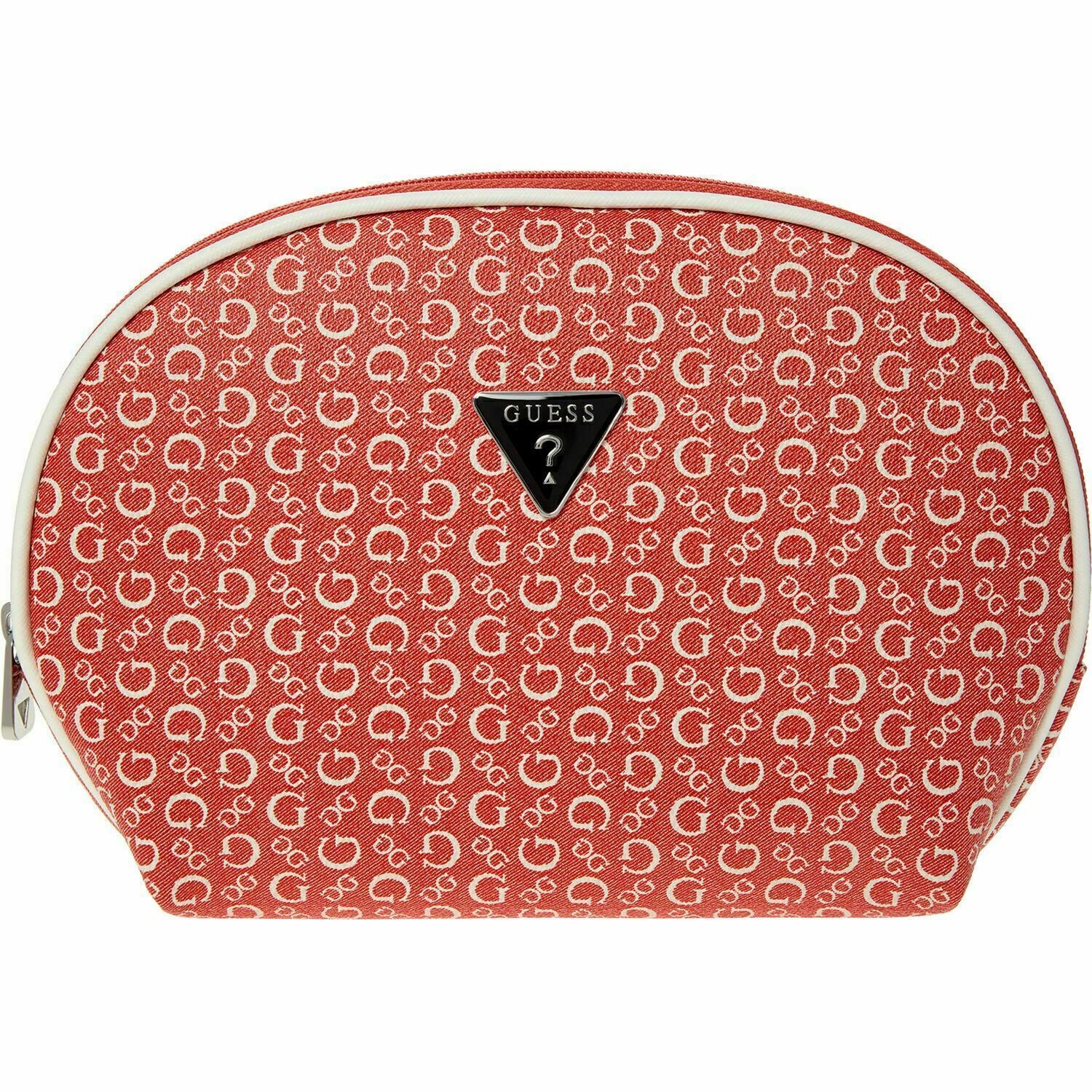 GUESS Women's Red & White Monogram Print Junction Travel Bag Washbag Make-up bag