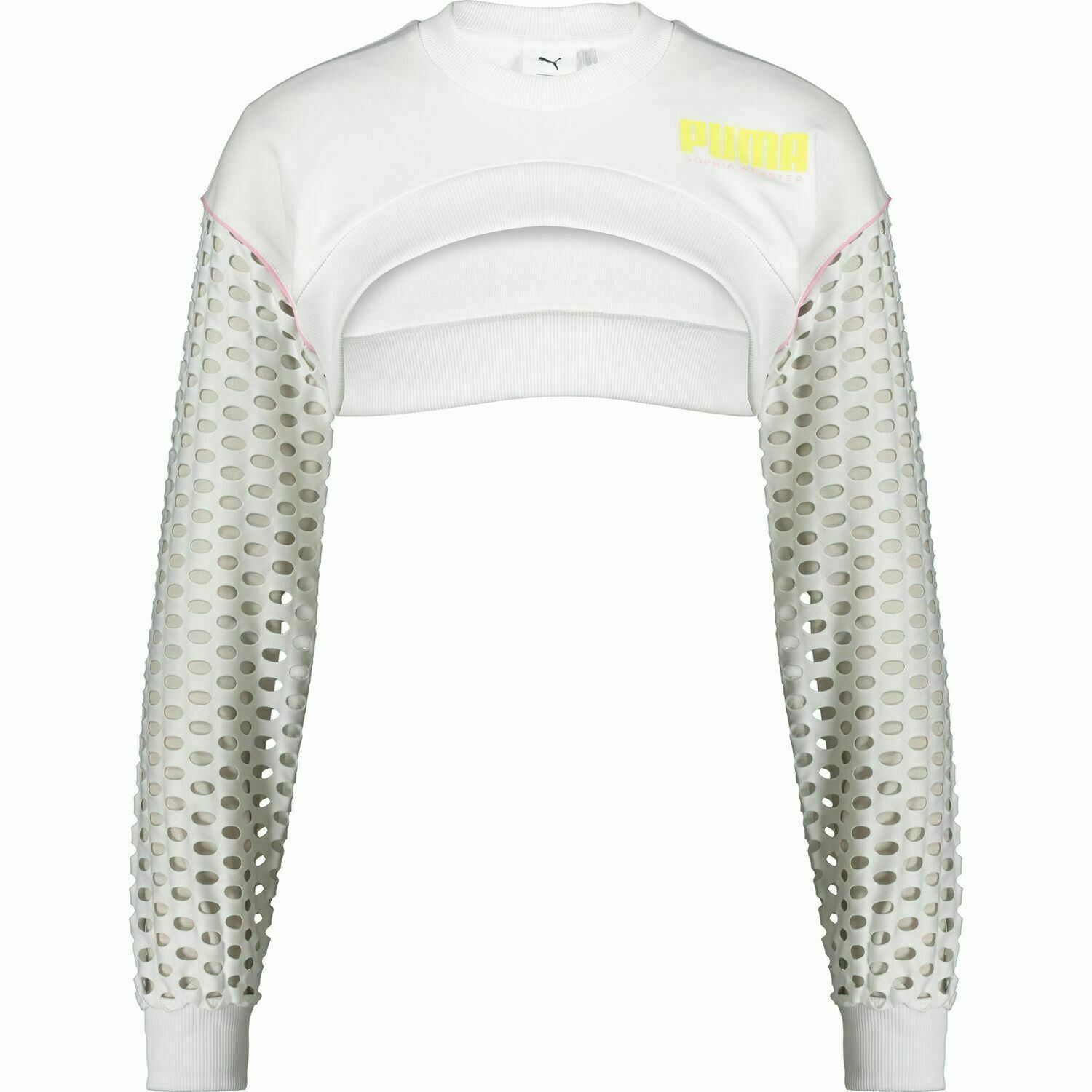 PUMA x SOPHIA WEBSTER Women's White Extreme Crop Sweatshirt Top, size XS