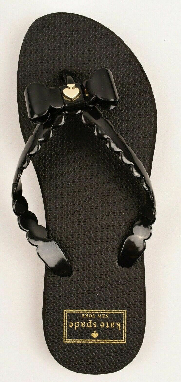 KATE SPADE Women's DENISE Black Bow Flip-Flops Sandals UK 2.5 UK 3.5 UK 4.5