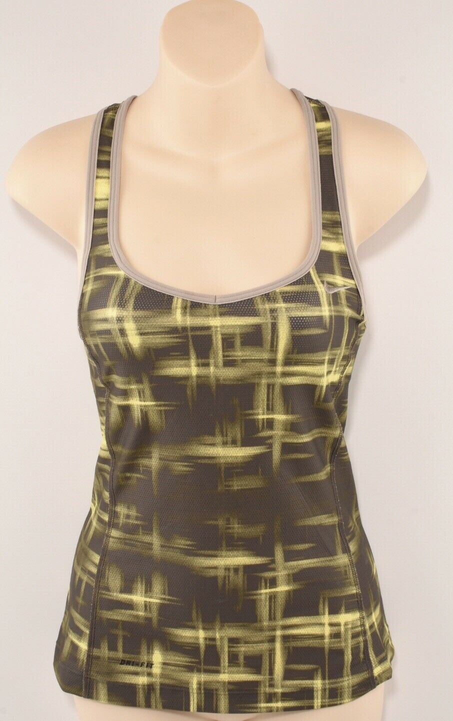 NIKE Women's Green Mesh Printed Training Performance Tank Top, size XS