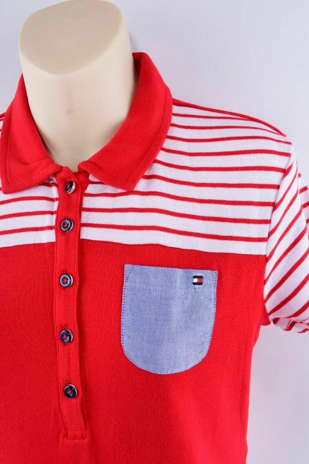 TOMMY HILFIGER Women's Red / Striped Polo Shirt Top, size XS or size L