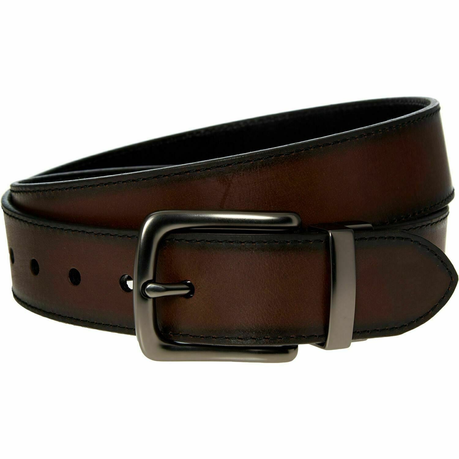 FOSSIL Men's BRAYDEN Genuine Leather Brown Belt, Reversible, size W38