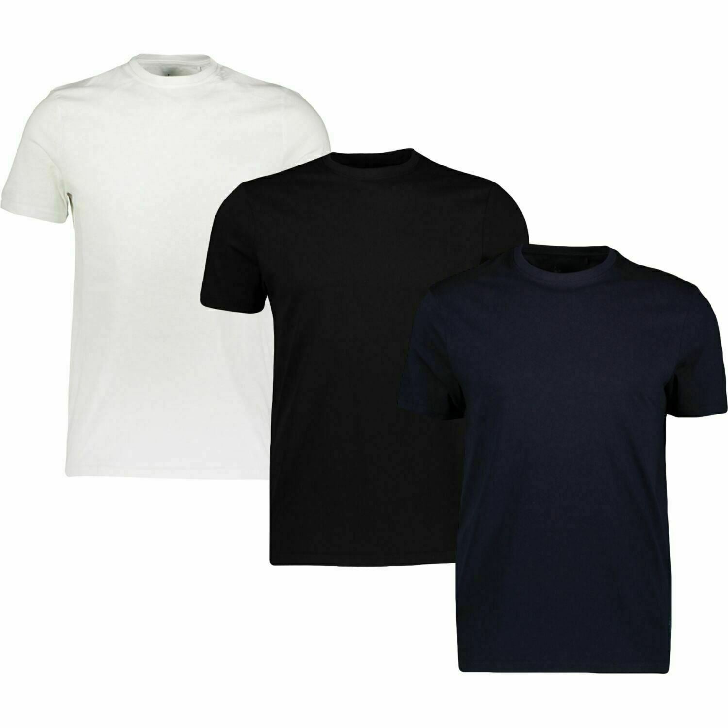 US POLO ASSN Men's 3-Pack Short Sleeve T-Shirts, White/Navy/Black, size M