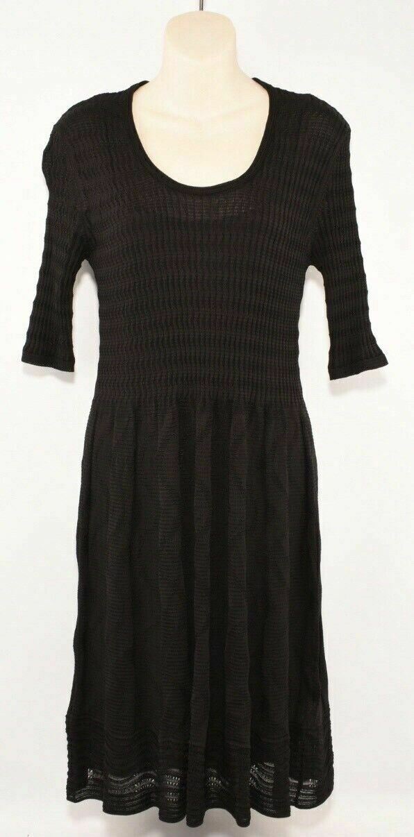 MISSONI  Women's Black Knit Skater Dress, size UK 12 / IT 44