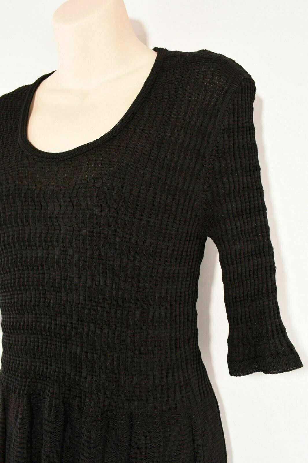 MISSONI  Women's Black Knit Skater Dress, size UK 12 / IT 44