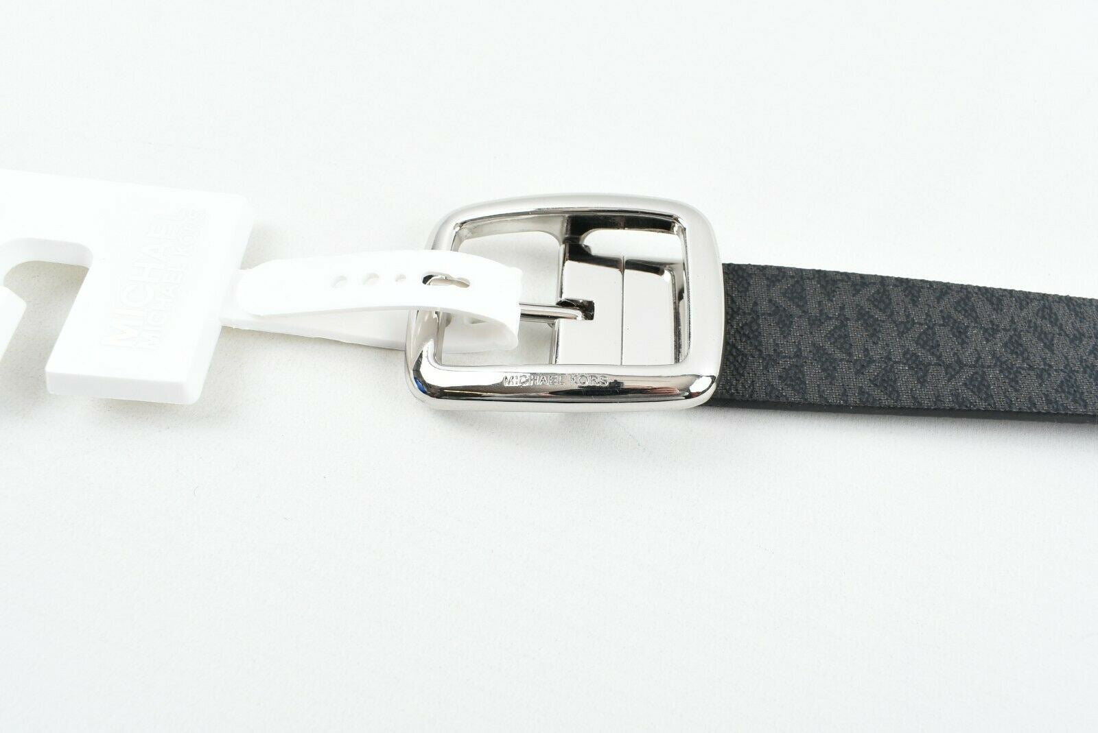 MICHAEL KORS Women's REVERSIBLE Monogram Belt, Black-Brown, size MEDIUM