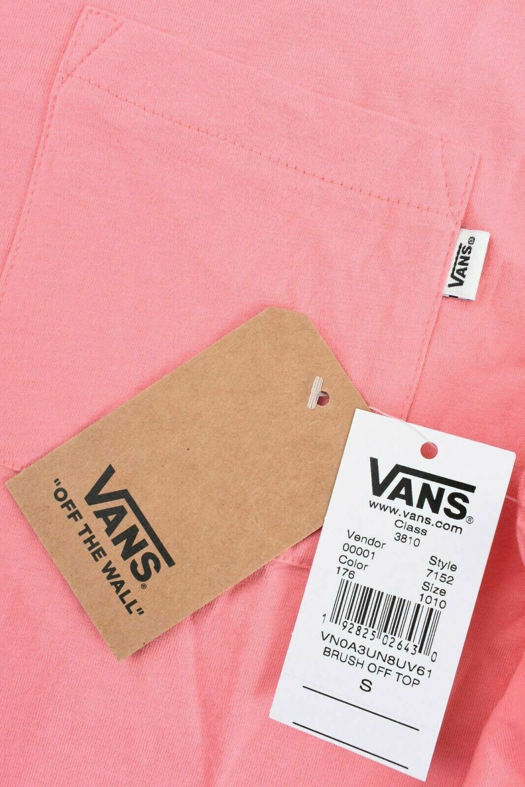 VANS Women's Brush Off Cropped Top, Strawberry Pink, size S