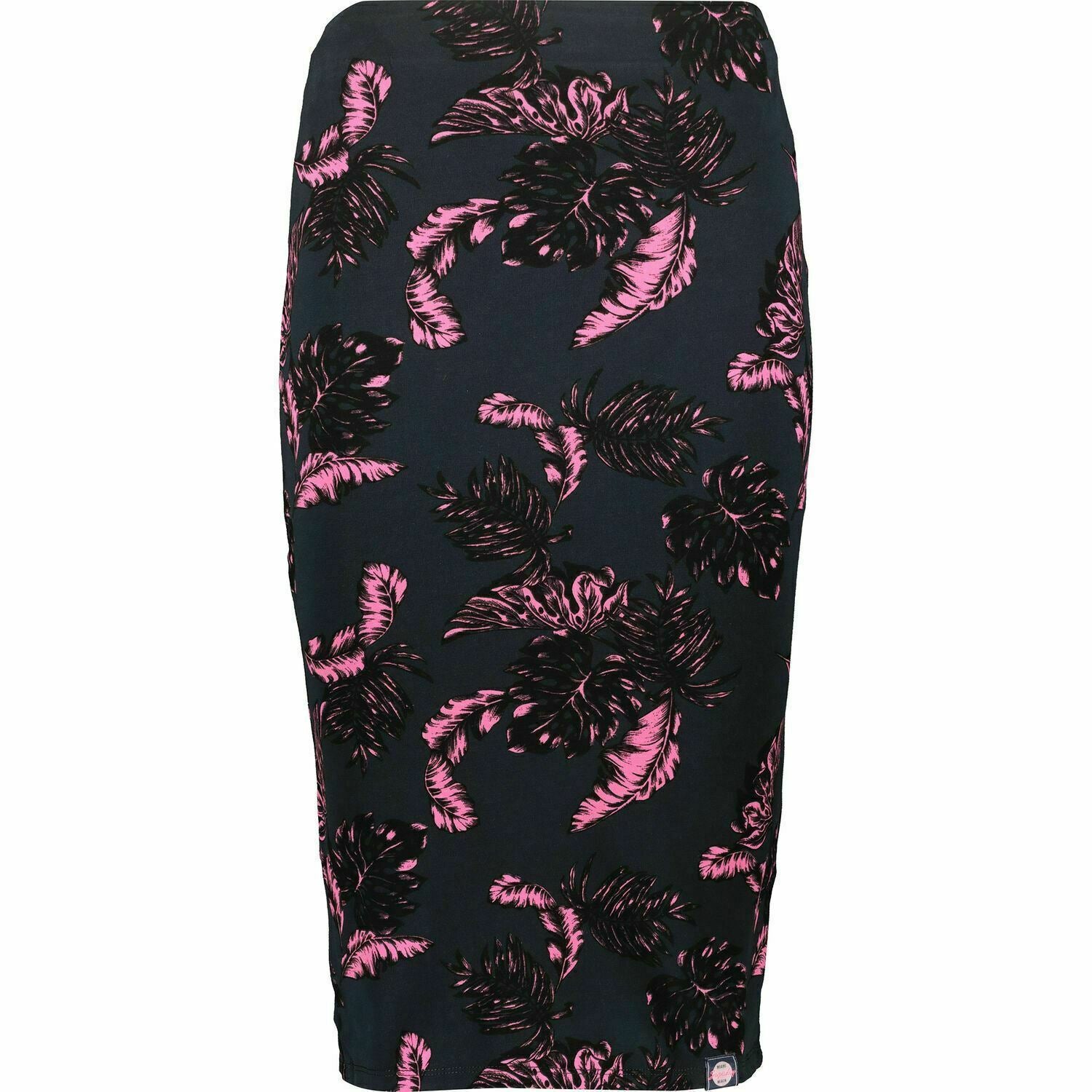 SUPERDRY Women's Beach Leaf Pencil Skirt, Tropical Navy / Pink, size XS - UK 8