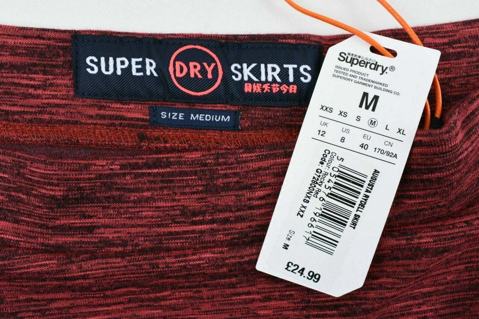 SUPERDRY Women's AUGUSTA RYDELL Skirt, Rocky Red, size M / UK 12