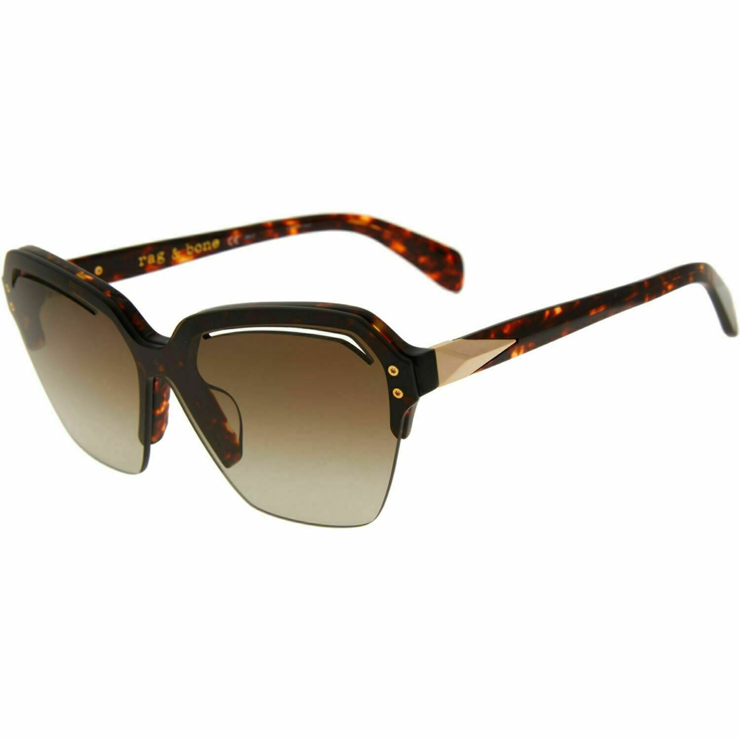 RAG & BONE Women's Sunglasses, Havana Brown, RNB1037