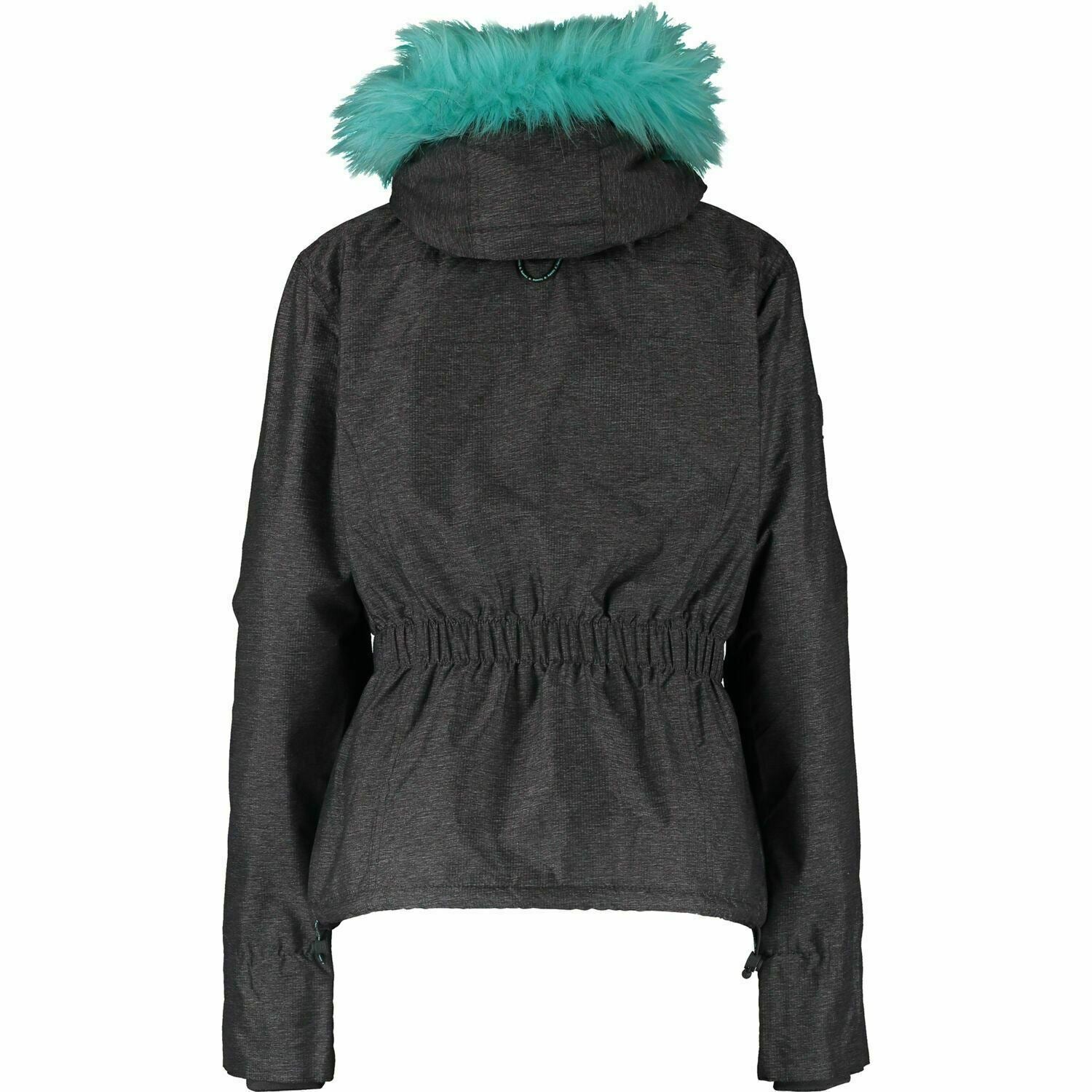 SUPERDRY Women's Hooded Winter Windattacker Jacket, Grey/Turquoise, UK 10