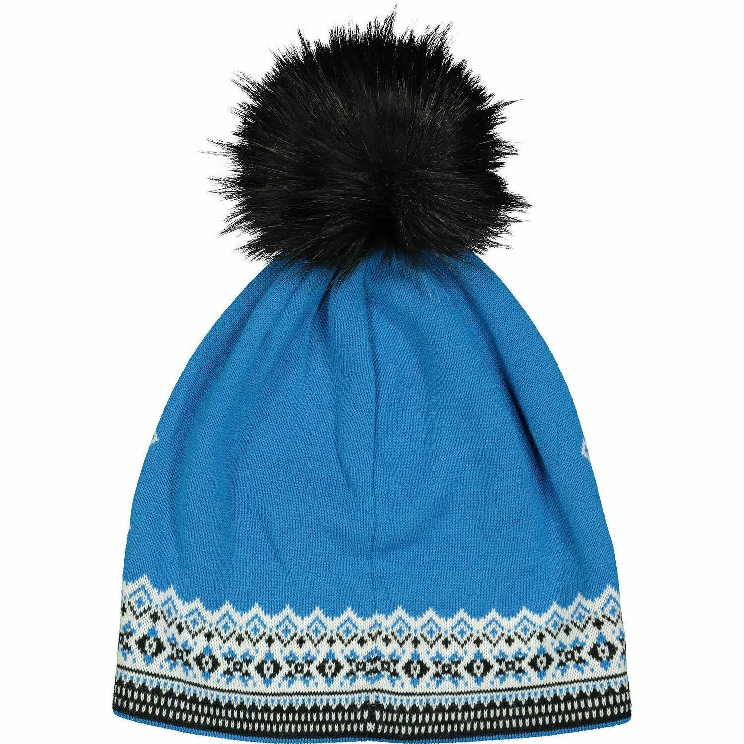 Mens EISBAR Ski Hat Winter Beanie Hat Merino Wool Mix Black/Blue One Size Adult