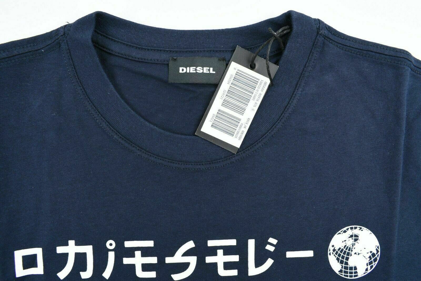 DIESEL Men's T-DIEGO Short Sleeve Printed T-shirt, Navy Blue, size S