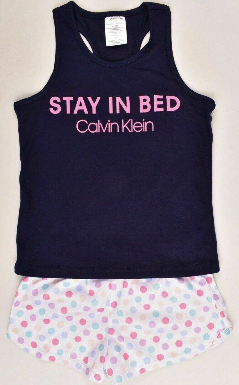 CALVIN KLEIN 2pc Girls Pyjama Nightwear Loungewear Set sizes 6 y 7 y & 8 Years