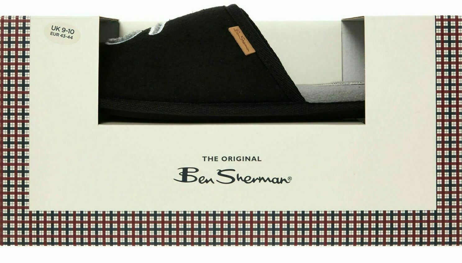 BEN SHERMAN Men's Cushioned Soles Mule Slippers, Black, UK 9 to UK 10