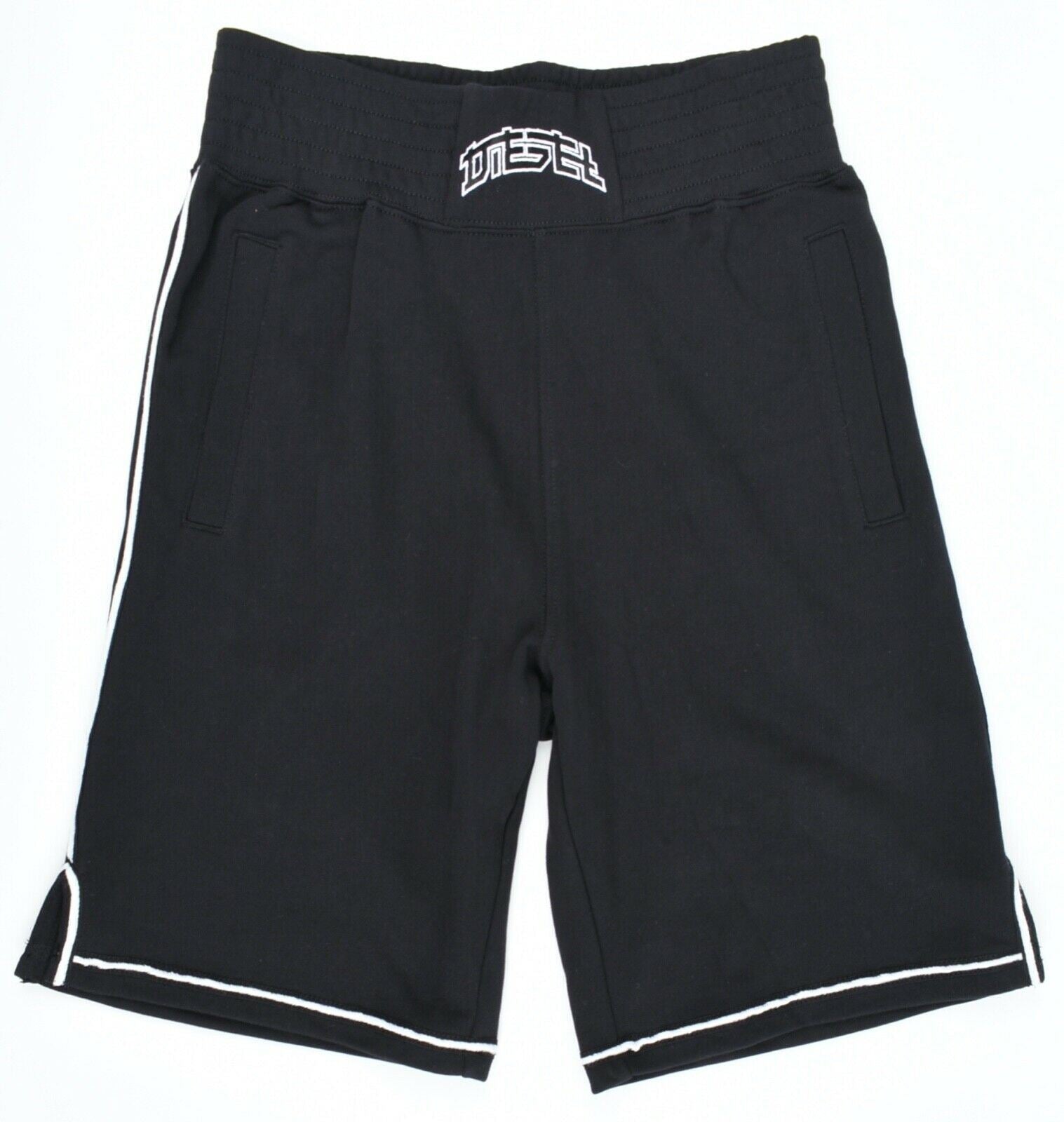 DIESEL Men's KOU-TAPE Black Sweat Shorts, RELAXED FIT, size S