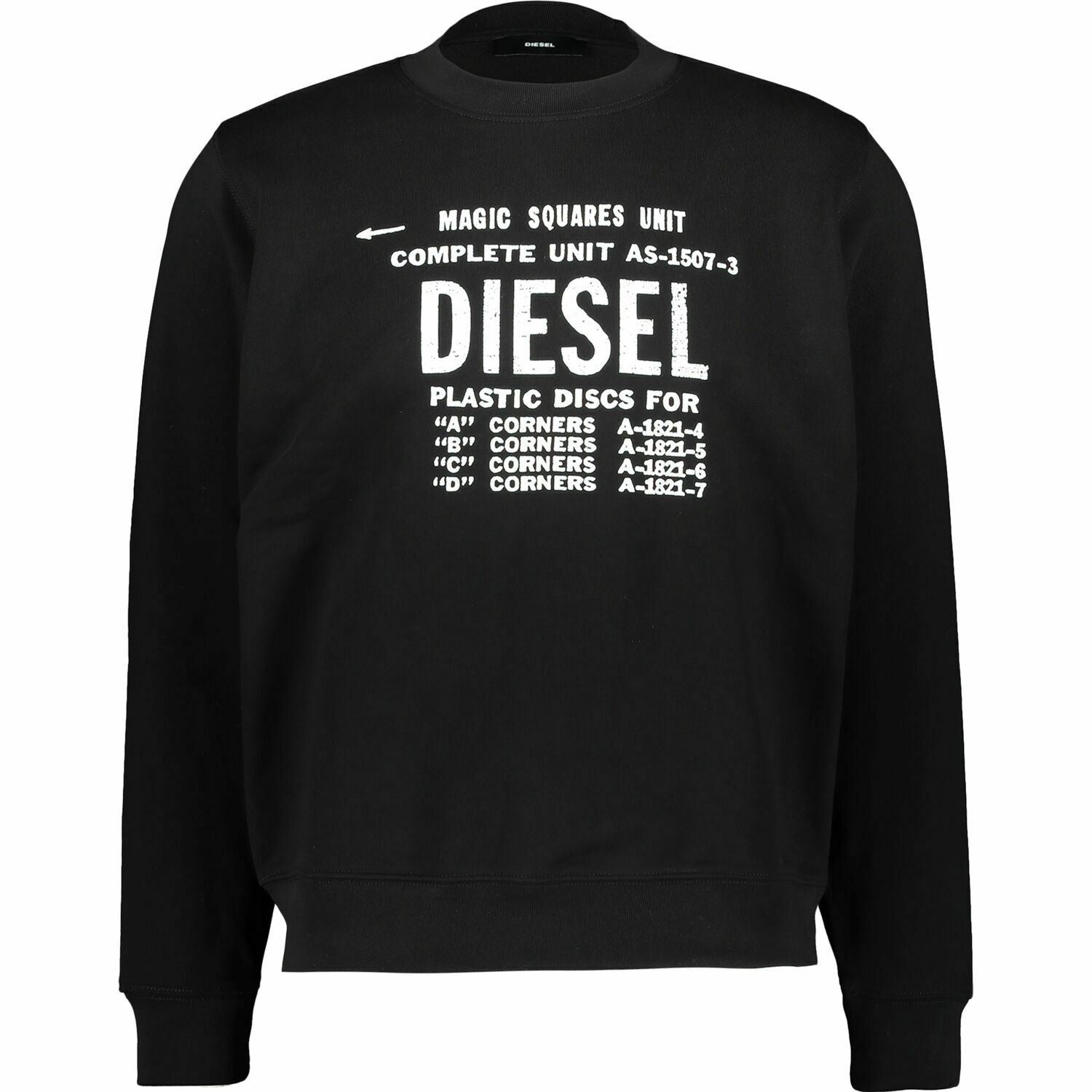 DIESEL Men's ANG-A Sweatshirt, 100% Cotton, Black, size Small to Medium