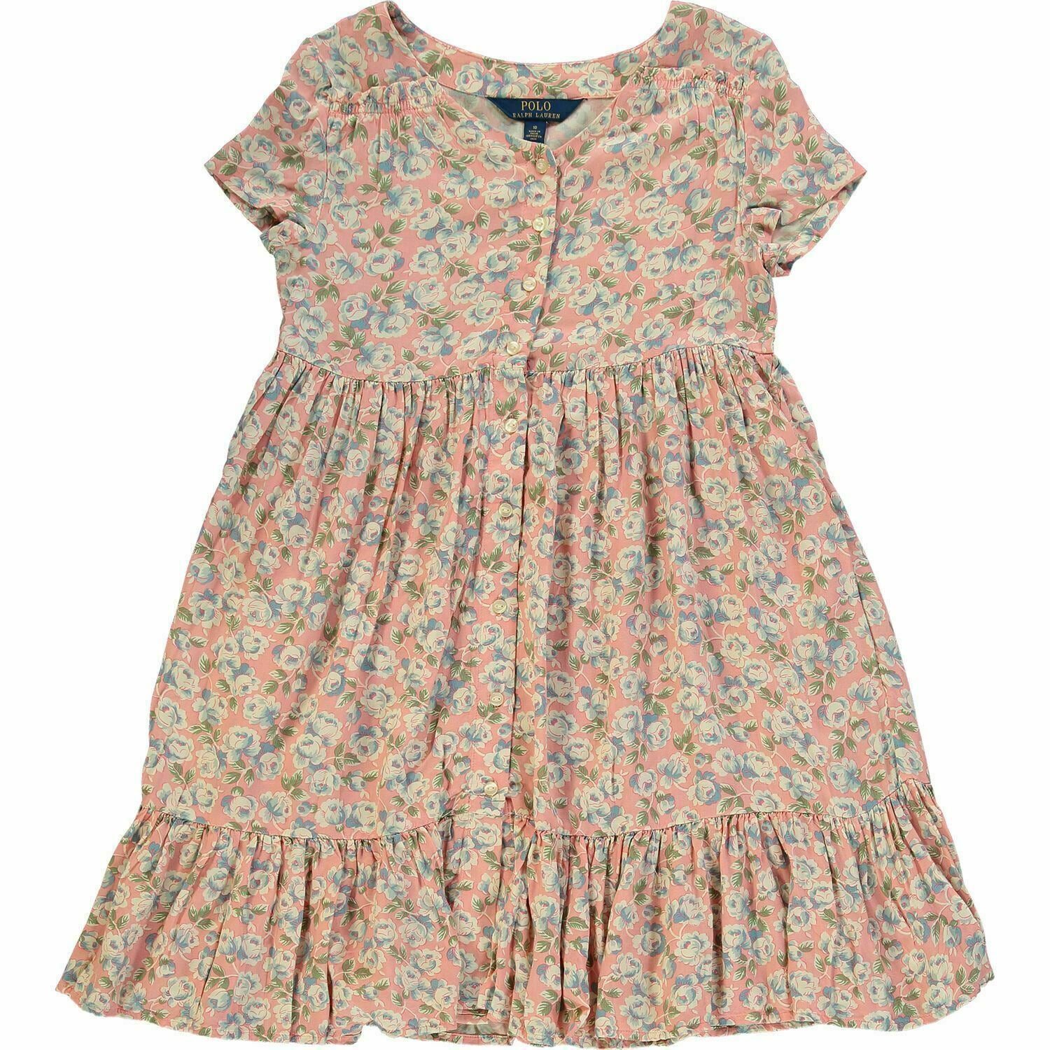 POLO RALPH LAUREN Girls' Rose Pink & Floral Day Dress, size 10 years