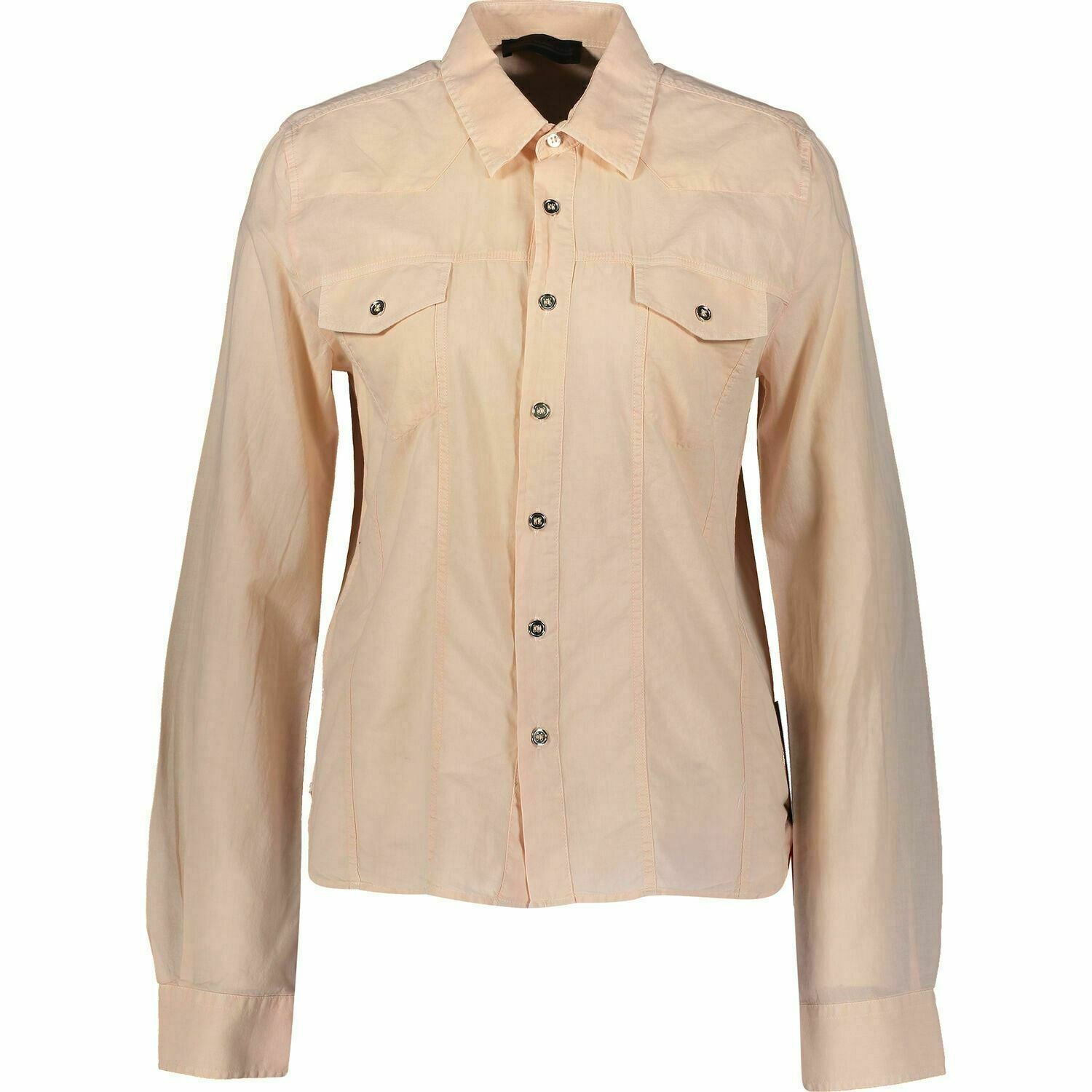 Women's DIESEL BLACK GOLD Peach Twin Pocket Shirt Top, size UK 12 / IT 44