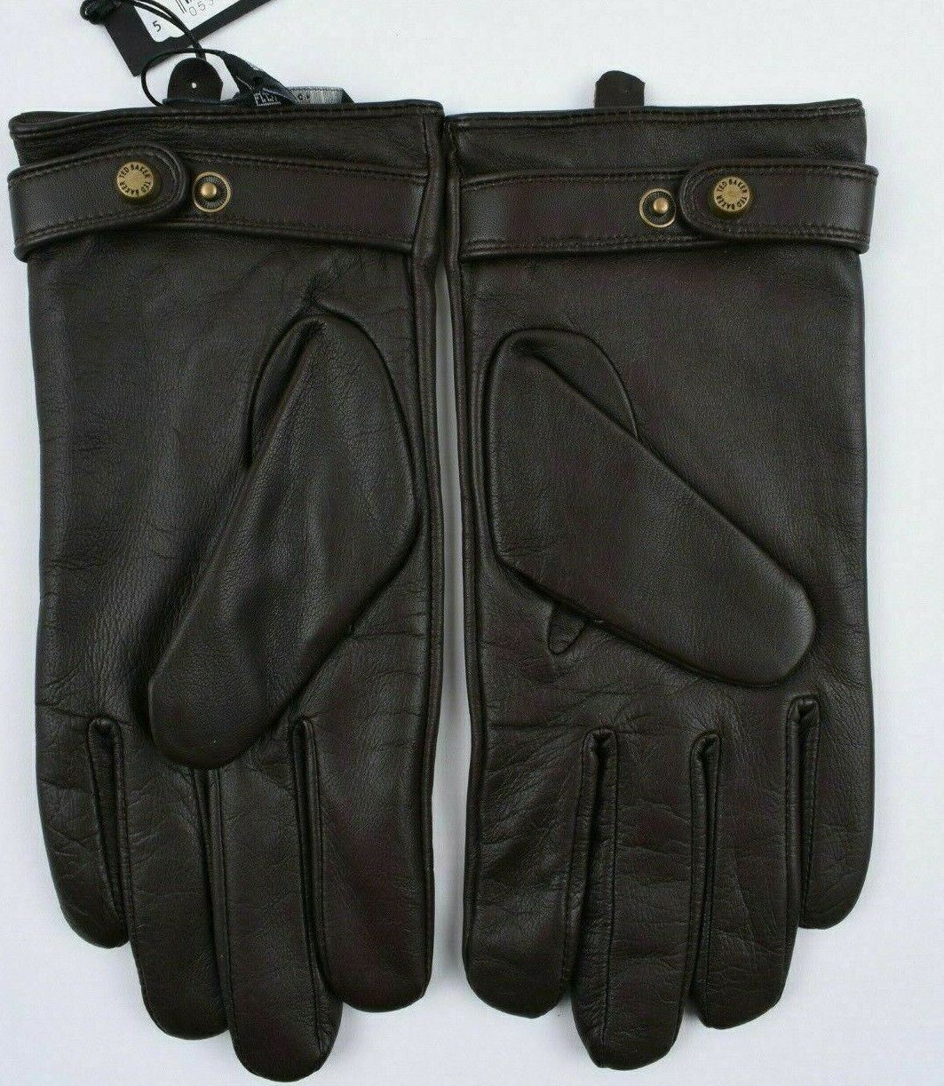 TED BAKER Mens Core Stitch Chocolate Brown Leather Gloves, size Large label L/XL