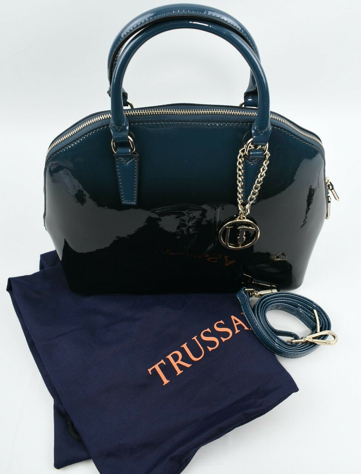 TRUSSARDI Jeans - ISCHIA DOME Ombre Petrol Blue Designer Handbag