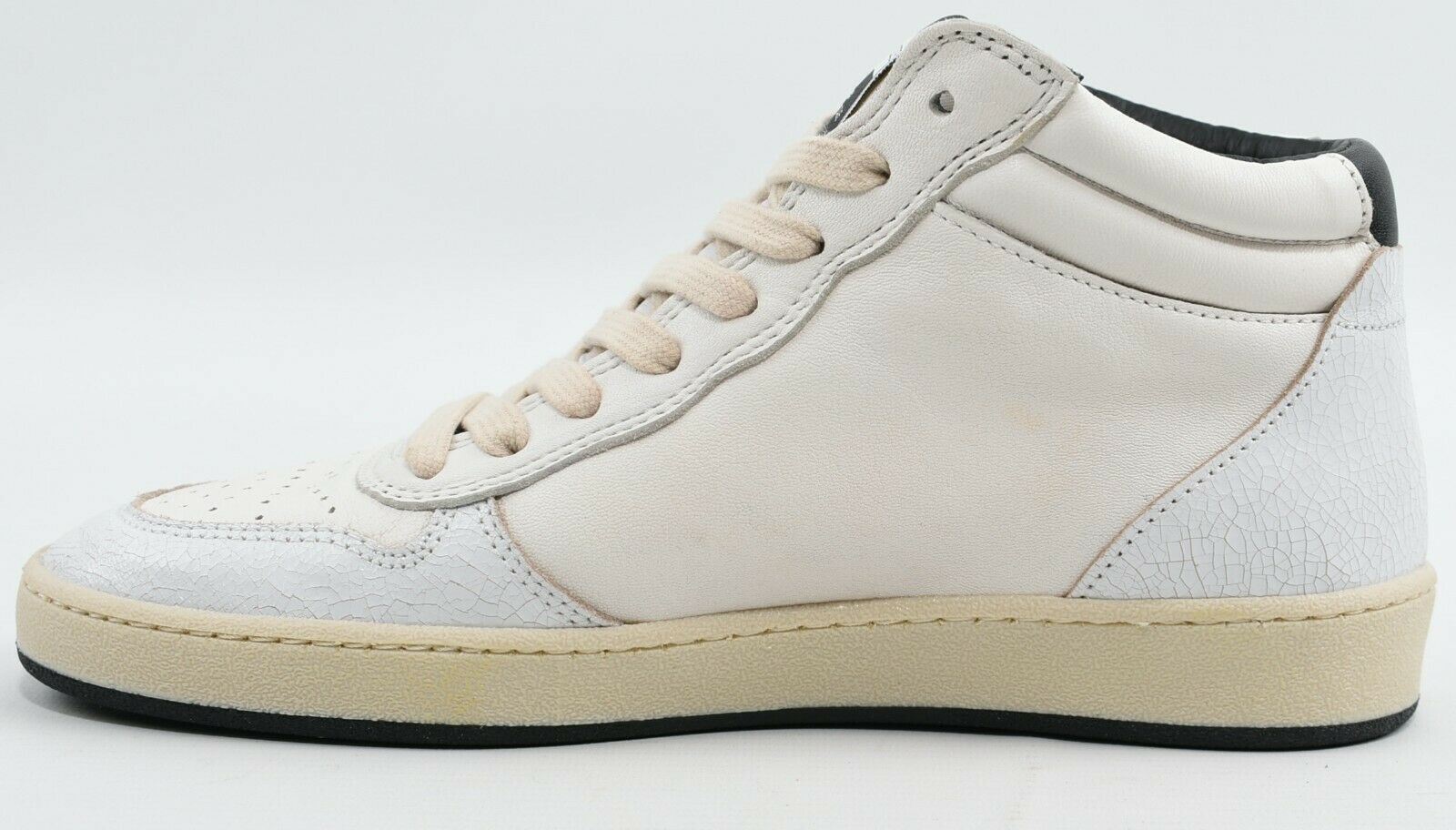 PHILIPPE MODEL Women's Mid Top White Leather Trainers, size UK 3 / EU 36