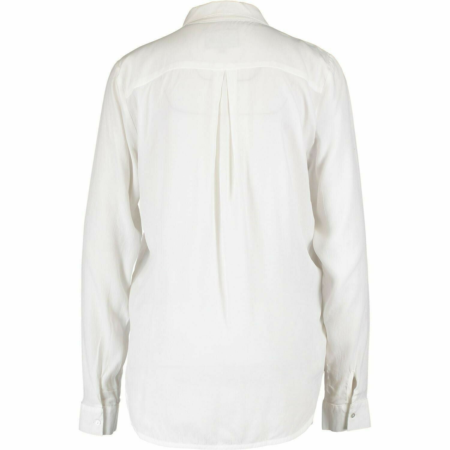 SUPERDRY Women's PREMIUM Satin Boyfriend Shirt, Optic White, size Medium