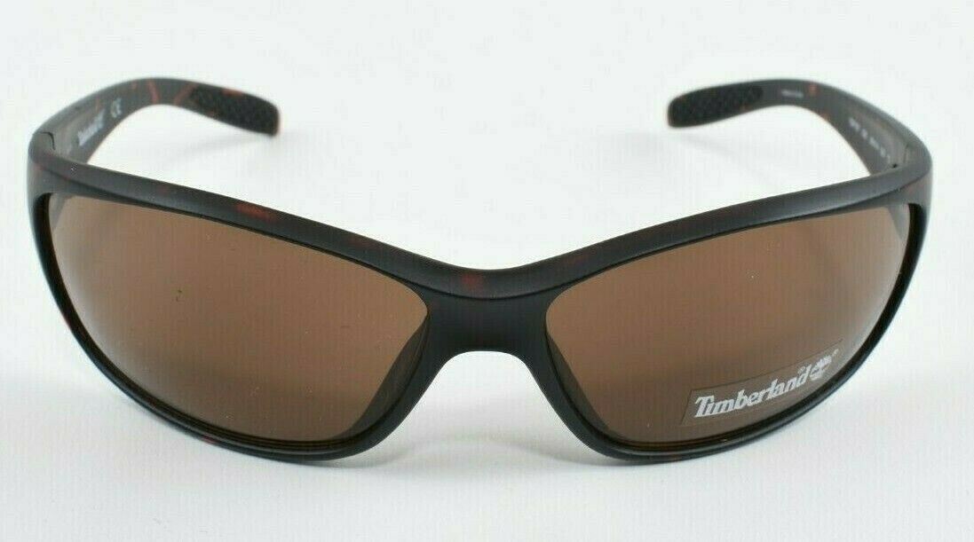 TIMBERLAND Men's Women's Matte Dark Havana Brown Wrap Sunglasses, TB7157