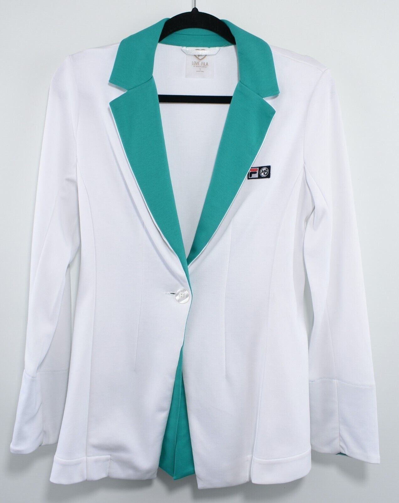 LOVE FILA by MARION BARTOLI White/Green Jersey Blazer, size S *EX DISPLAY*