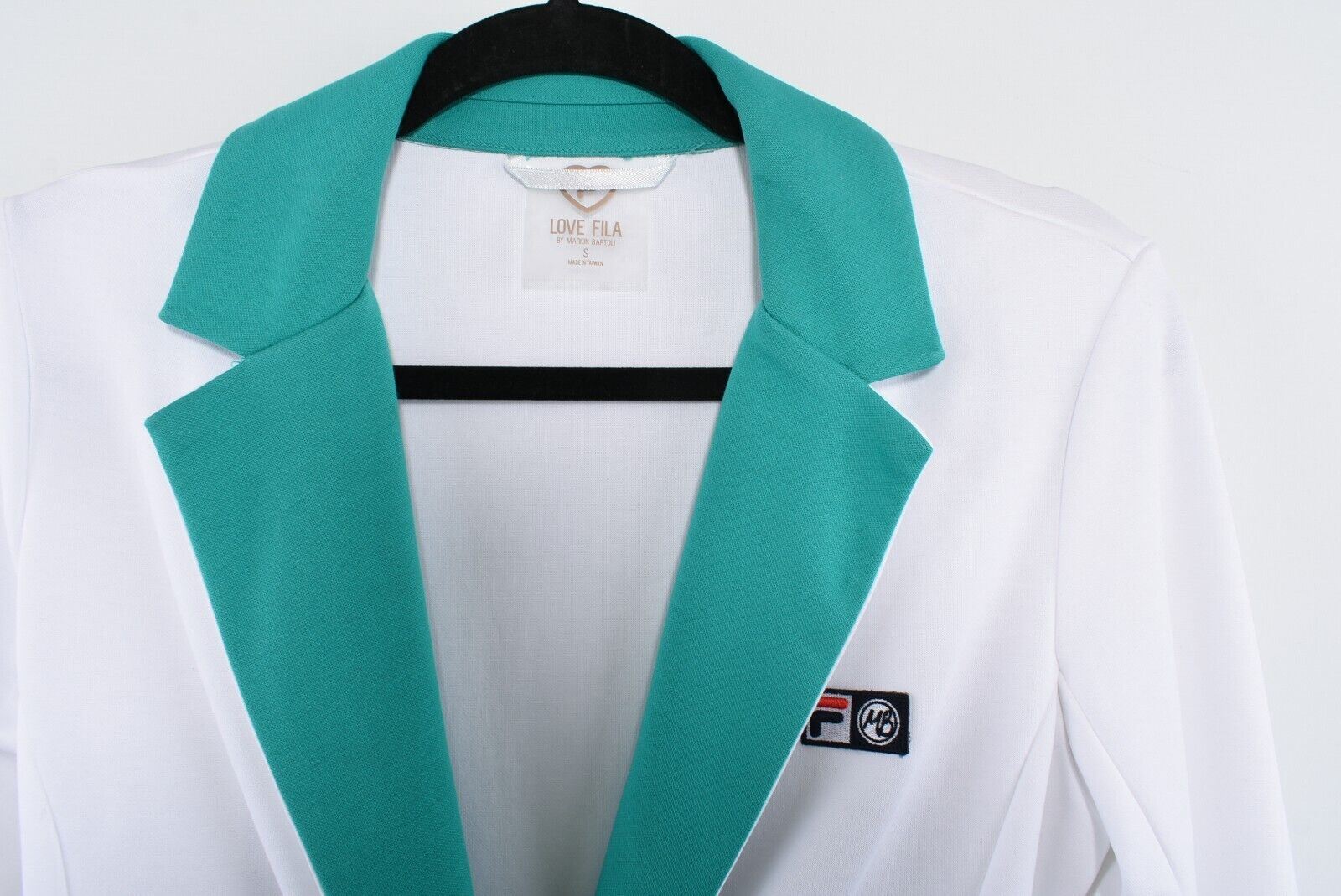 LOVE FILA by MARION BARTOLI White/Green Jersey Blazer, size S *EX DISPLAY*