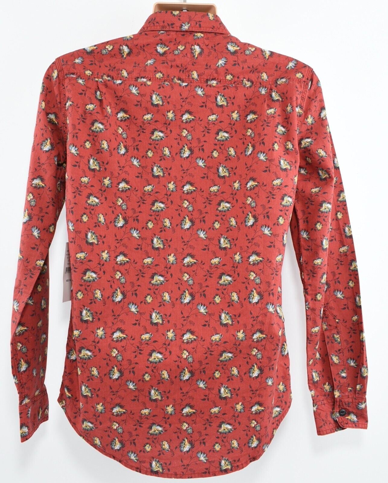 DENIM & SUPPLY by RALPH LAUREN Men's Deep Red Floral Print Shirt, size XS