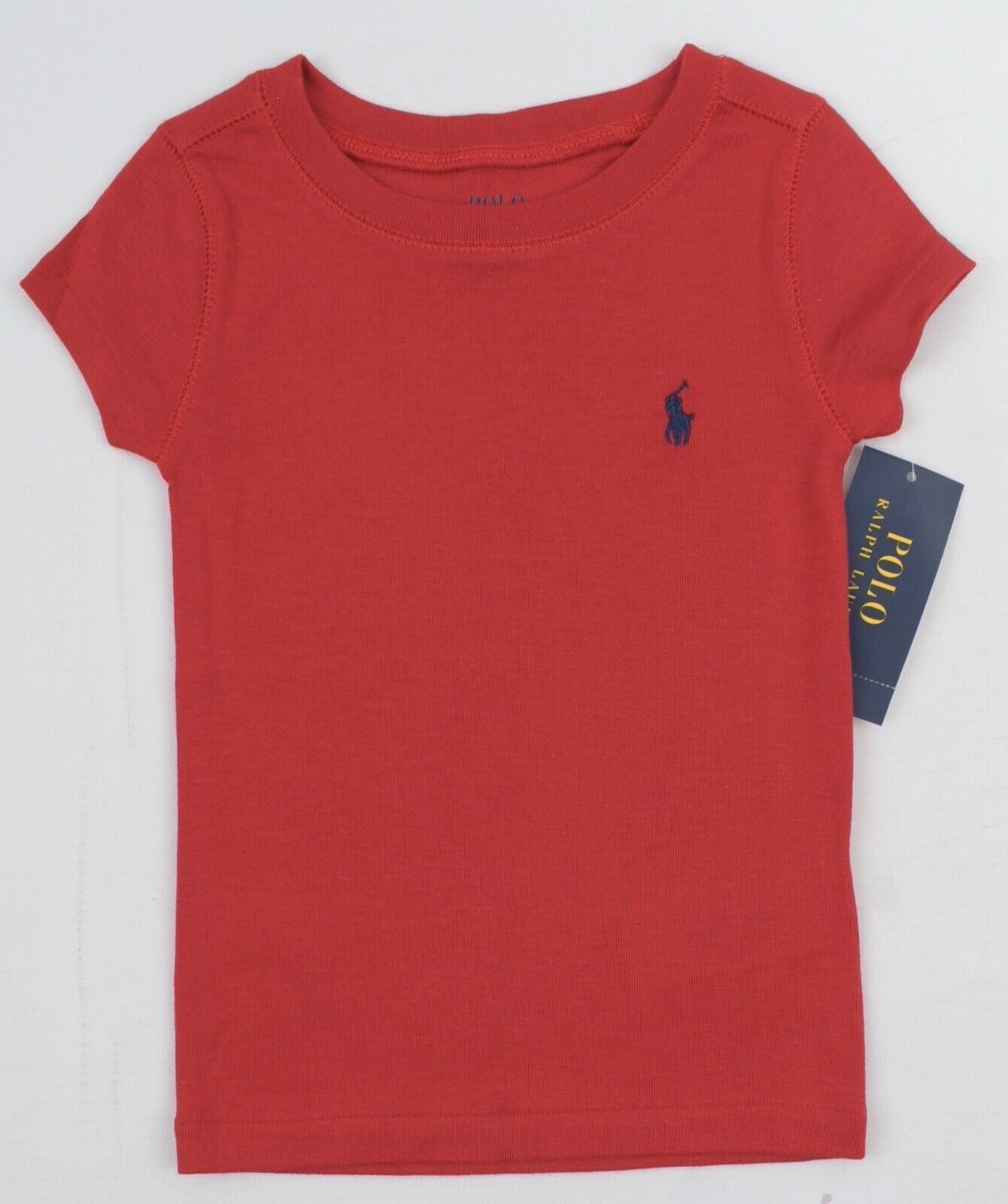 POLO RALPH LAUREN Girls' Short Sleeve T-shirt, Cotton/Modal, Red, size 3 years