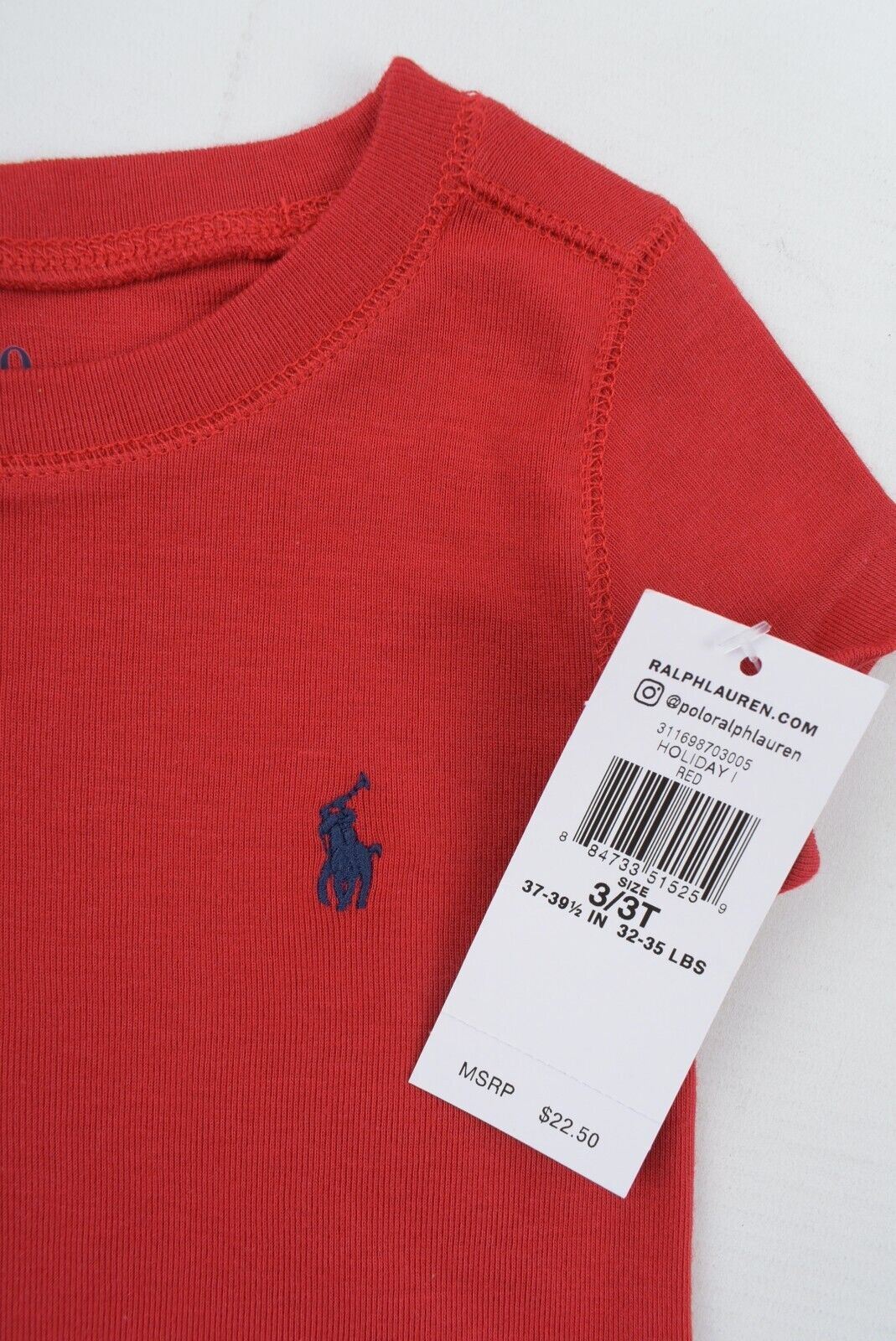 POLO RALPH LAUREN Girls' Short Sleeve T-shirt, Cotton/Modal, Red, size 3 years