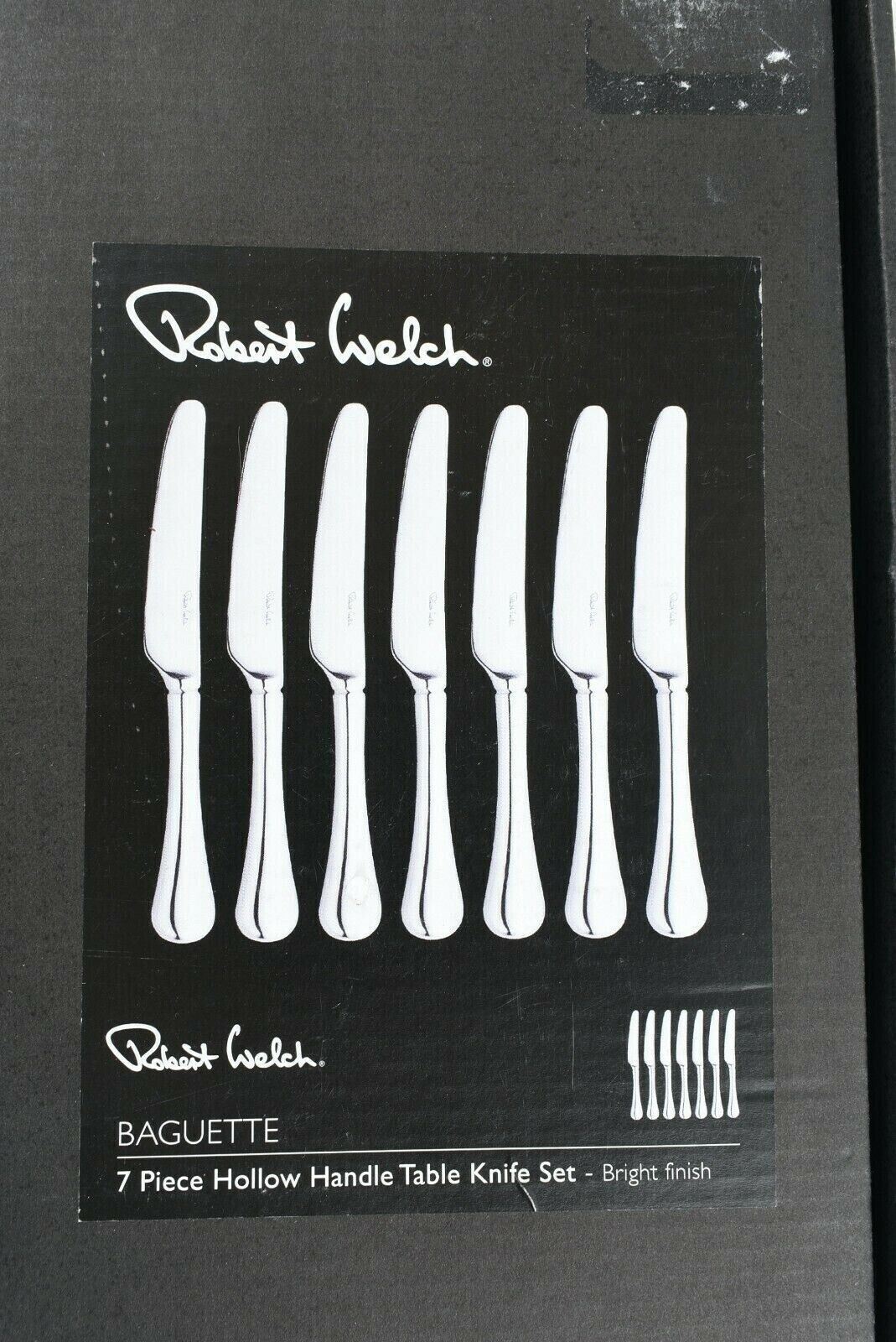 ROBERT WELCH - Baguette Bright 7-pc Hollow Handle Table Cutlery Knife Set