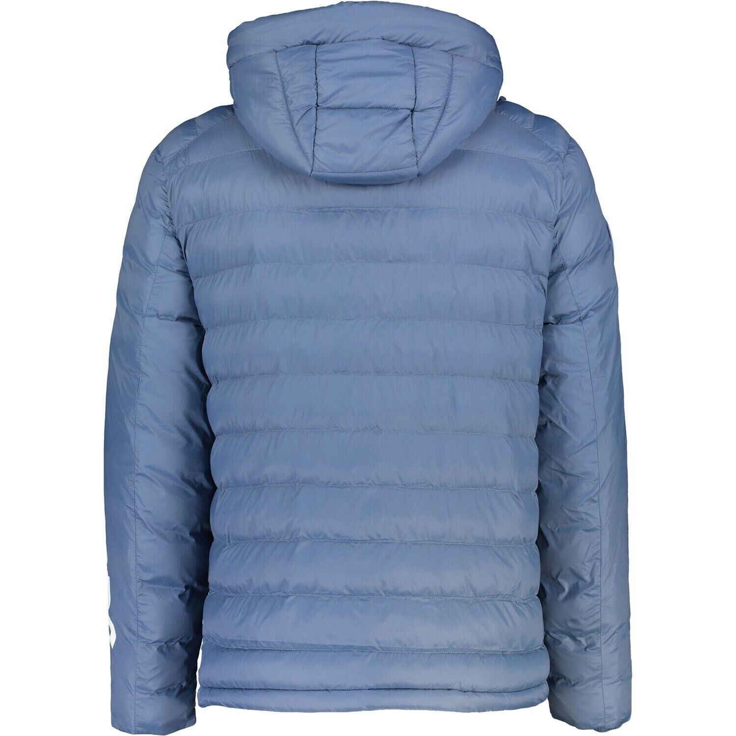 MICHAEL KORS Men's Lightly Padded Hooded Wind-proof Jacket, Blue, size LARGE