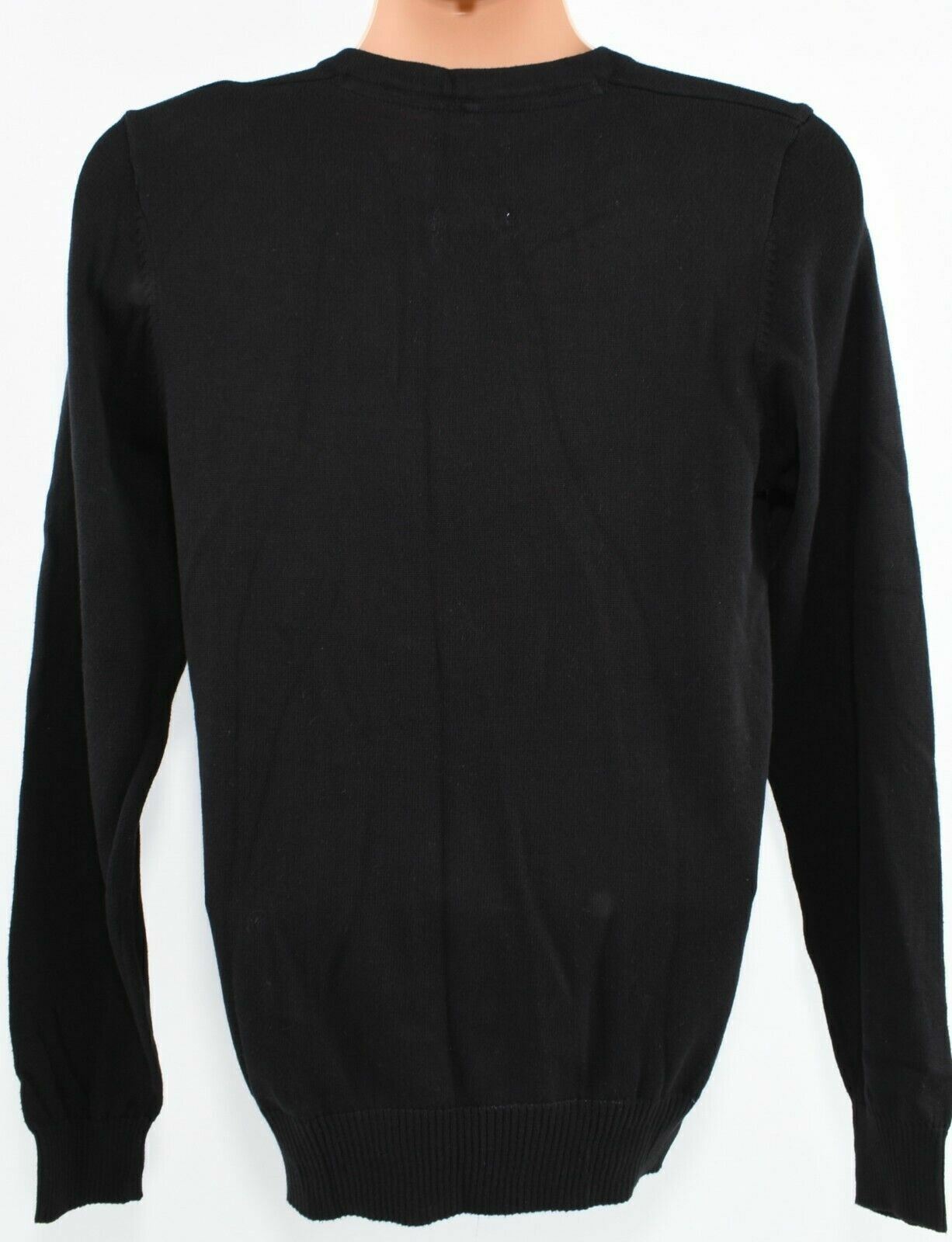 BLEND Men's V-Neck Cotton Knit Jumper, Black, size SMALL