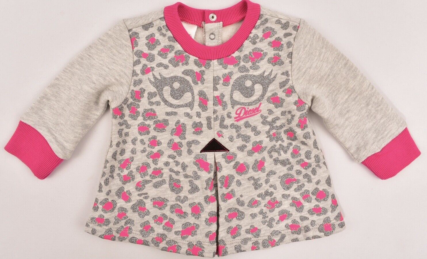 DIESEL Baby Girls' Sweatshirt Top, Jumper, Pink/Grey, size 6 months