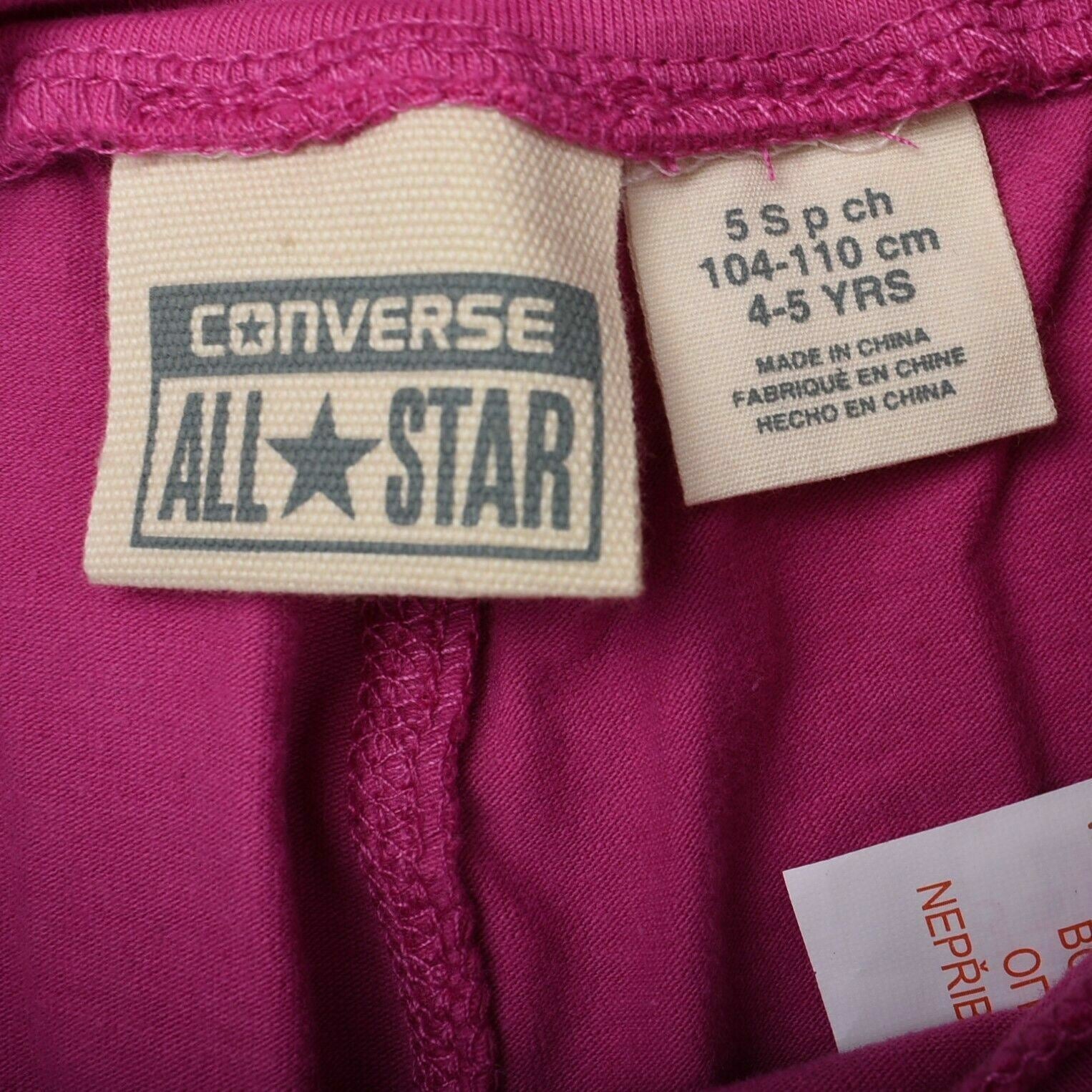 CONVERSE ALL-STAR Girl's Pink Leggings- size 4 years to 5 years