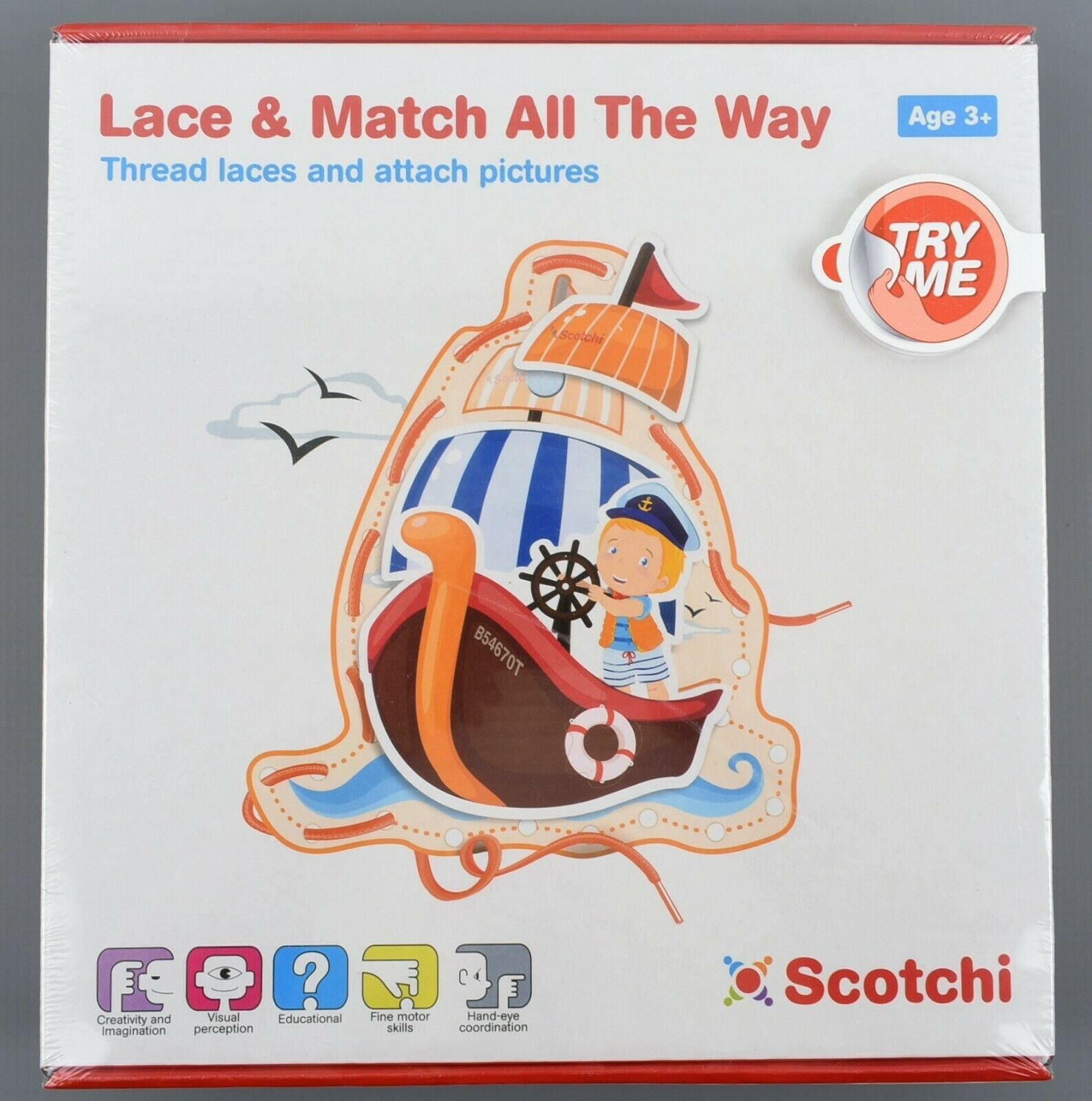 SCOTCHI Lace & Match All The Way - Thread Laces and Attach Pictures, for age 3+