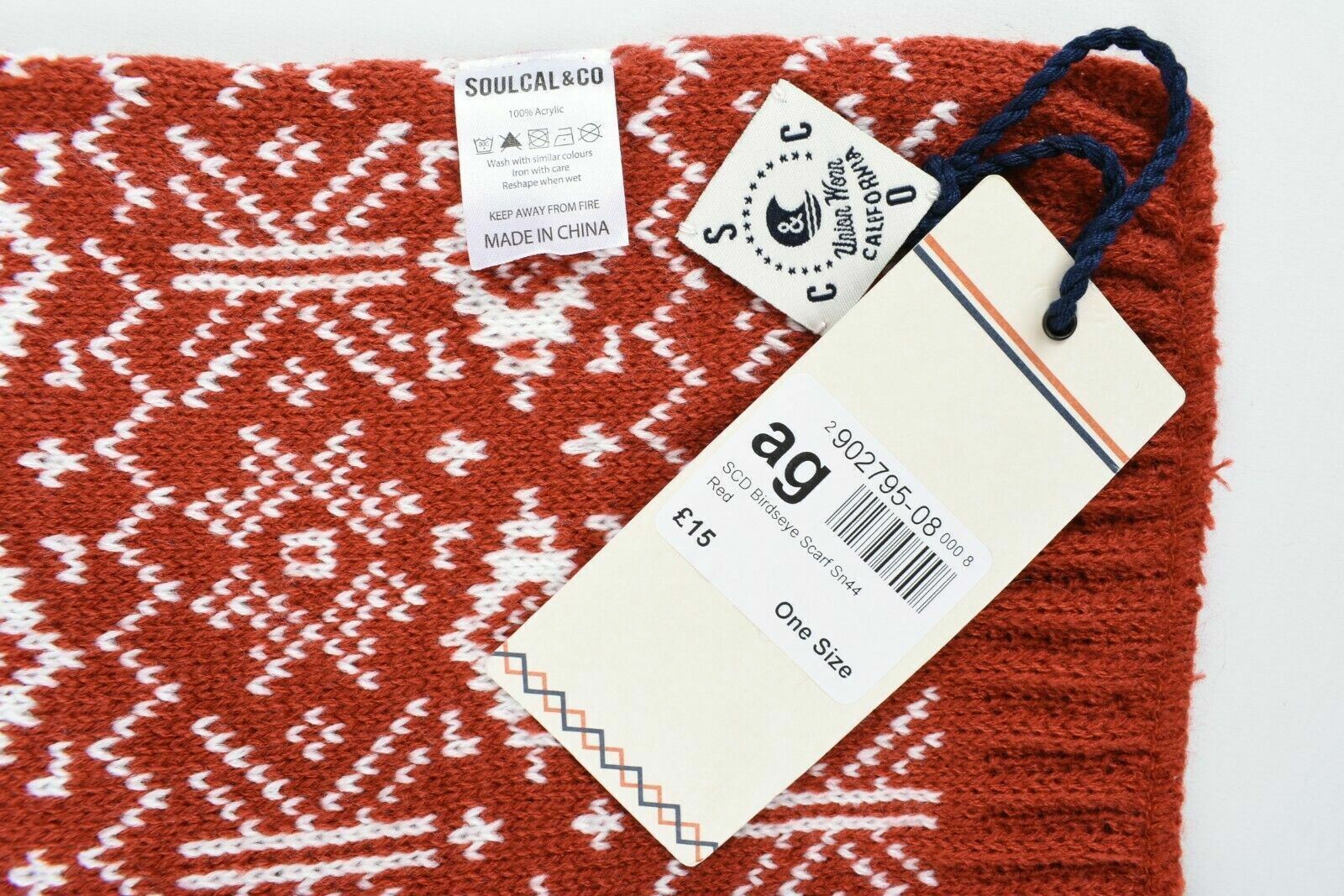 SOULCAL & CO Red / Birdseye Print Knitted Winter Scarf, Men's /Women's