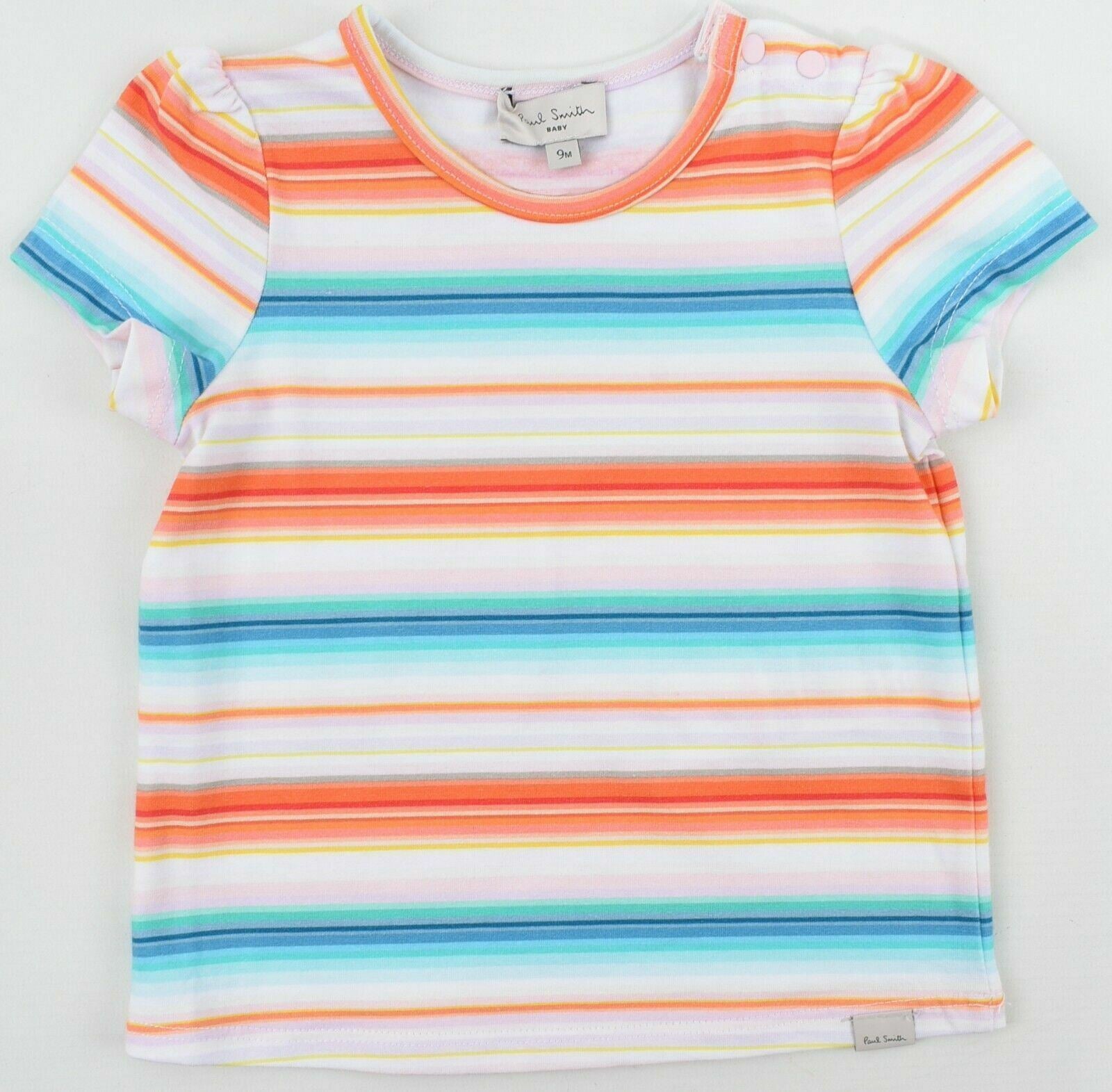 PAUL SMITH Baby Girls' Striped T-shirt Top, Multicoloured, size 9 months