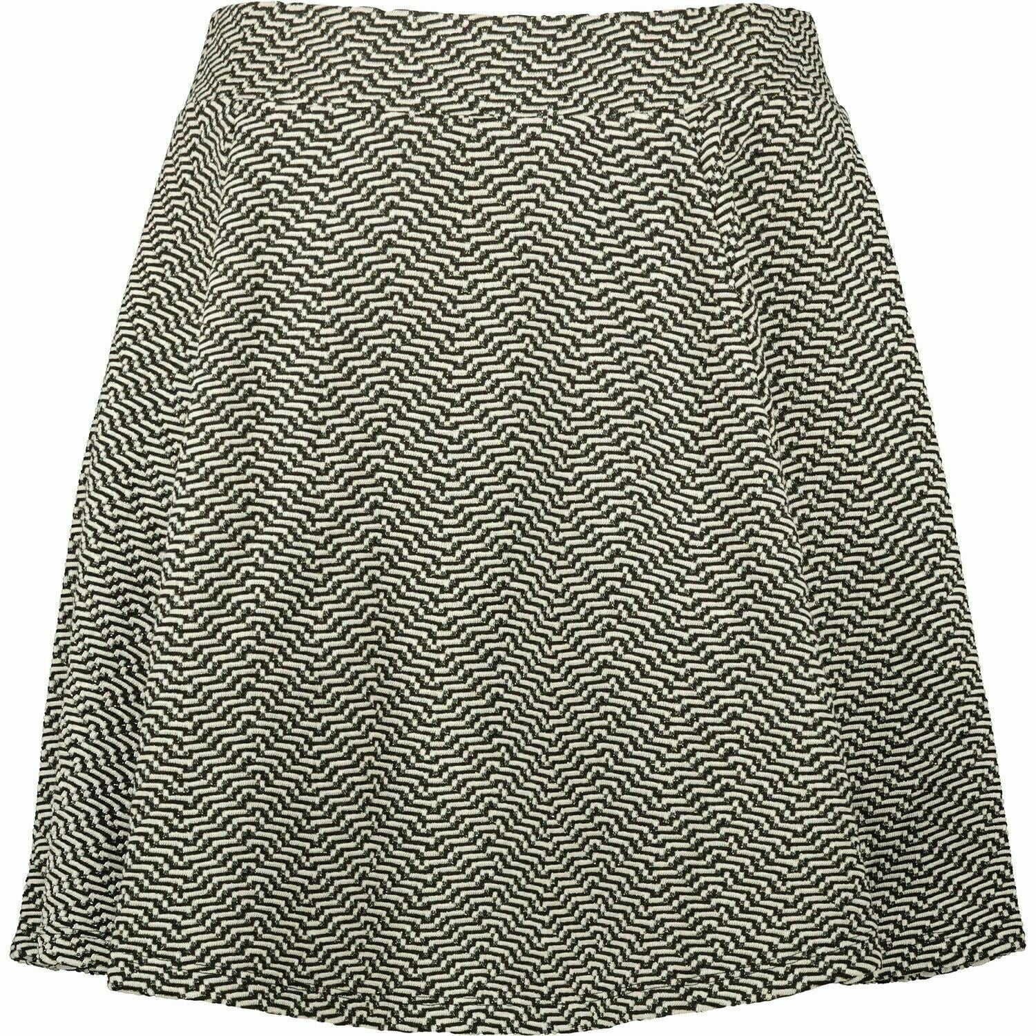 SUPERDRY Women's SHERRI Skater Skirt, Ecru Black Gold, size L / UK 14