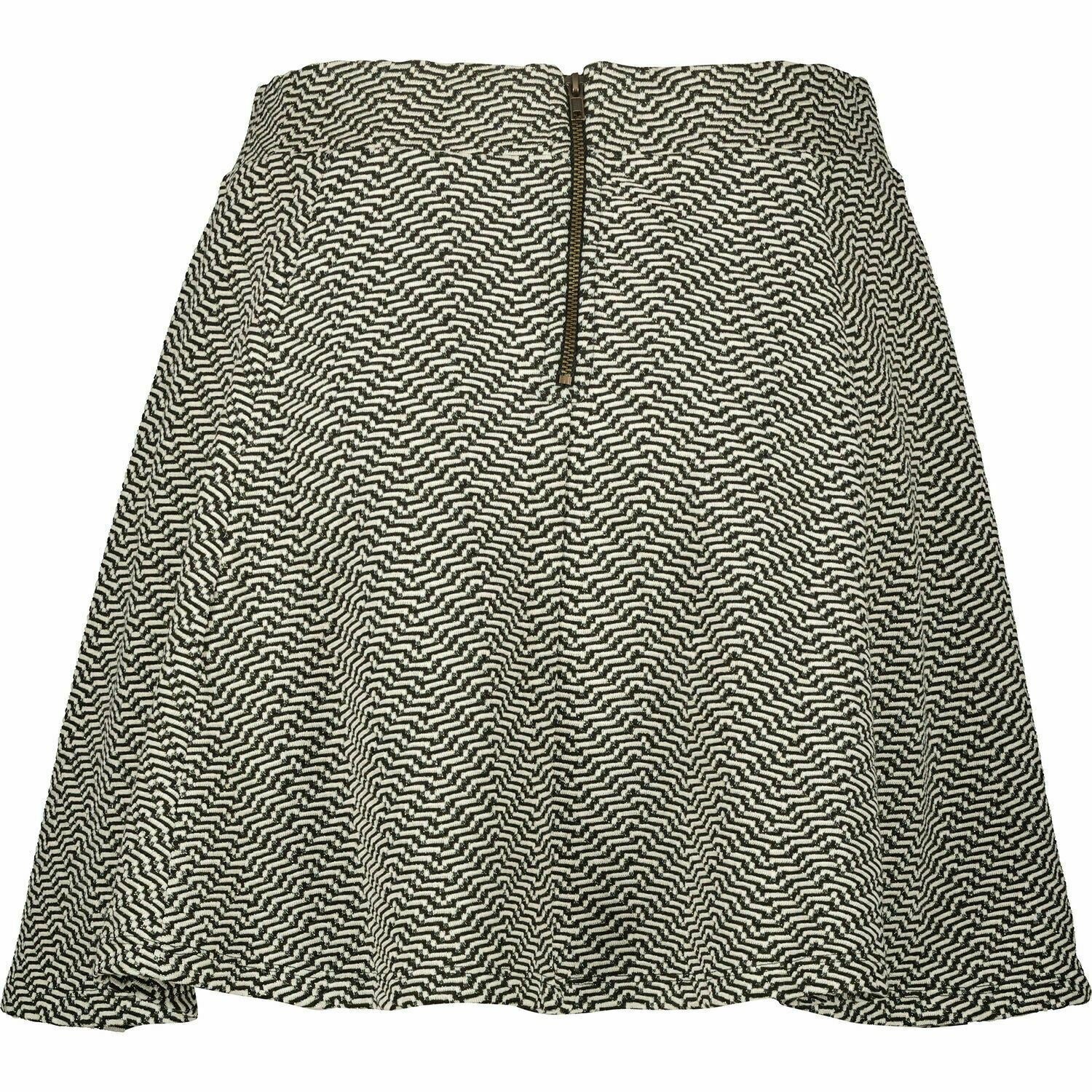 SUPERDRY Women's SHERRI Skater Skirt, Ecru Black Gold, size L / UK 14