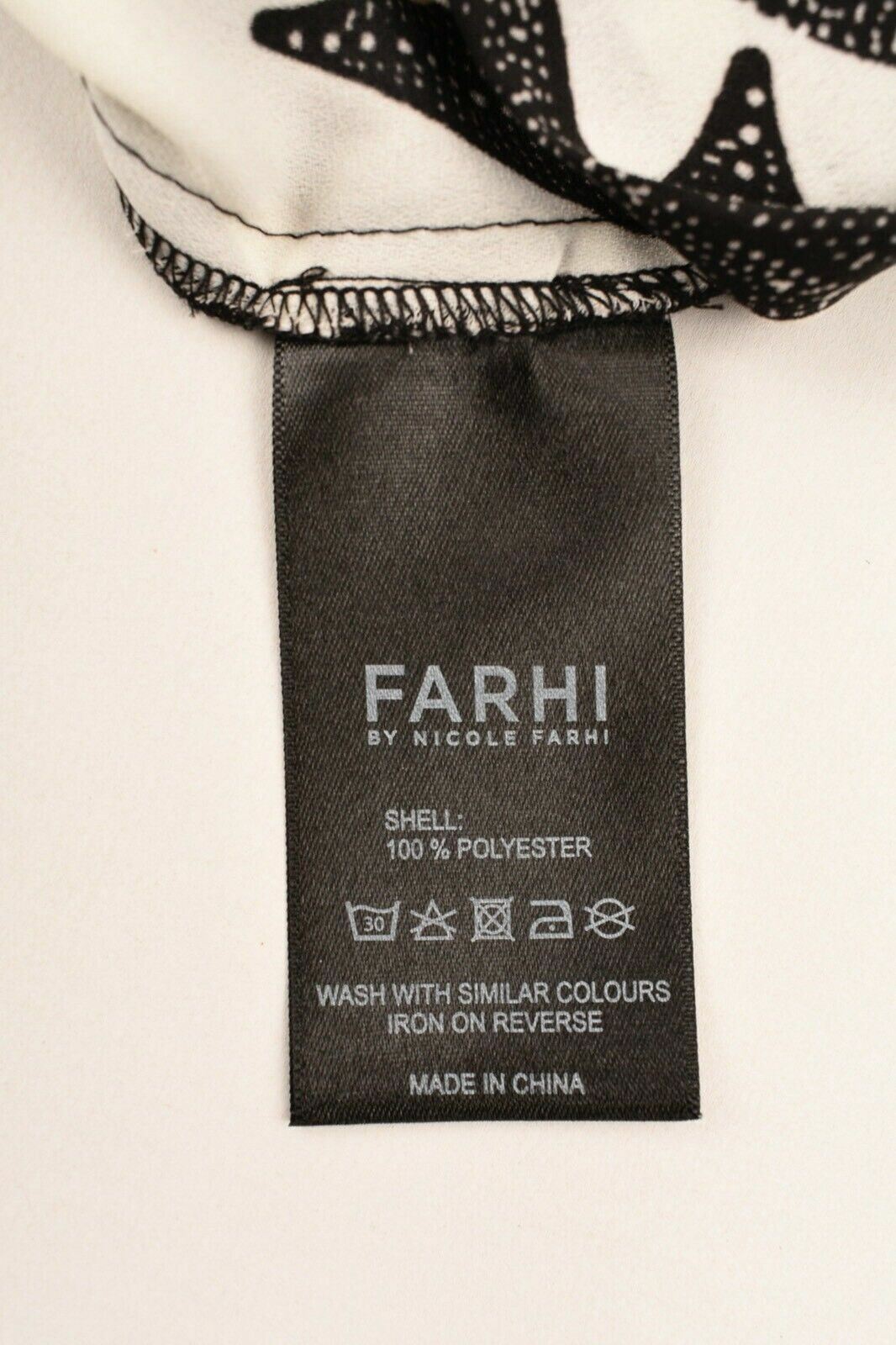 FARHI Women's Lightweight Sleeveless Floral Blouse Top, Cream/Black, size XS