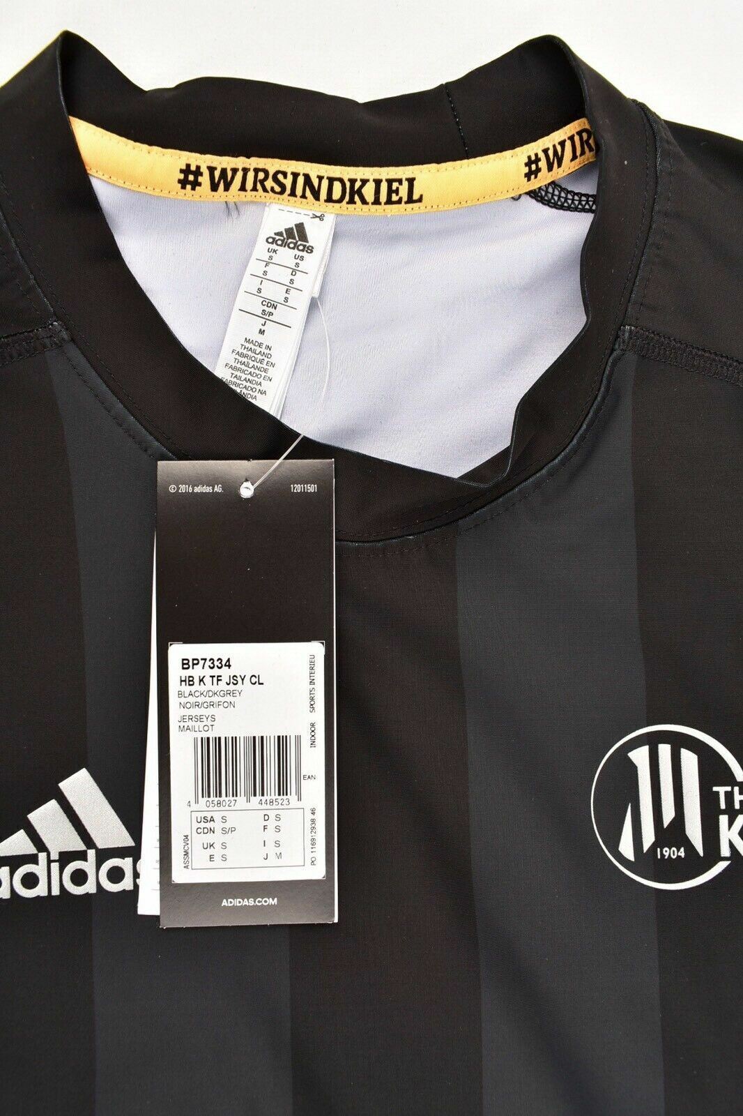 ADIDAS Men's THW KIEL Football Top Jersey, Black/Dark Grey, size SMALL